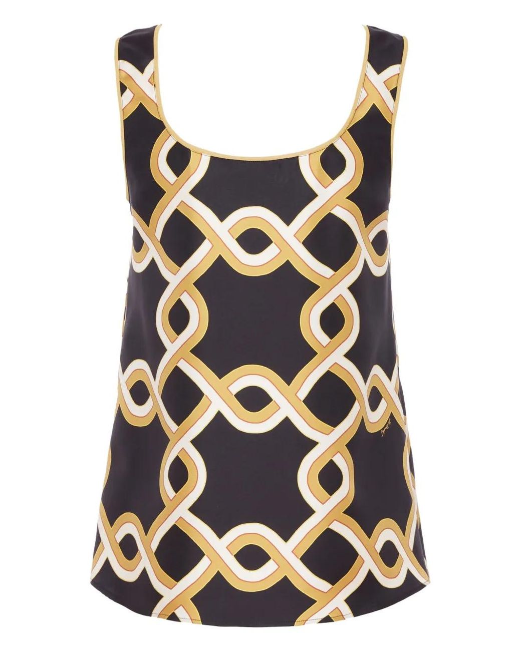 LaDoubleJ Black Silk Twirl Tank Top