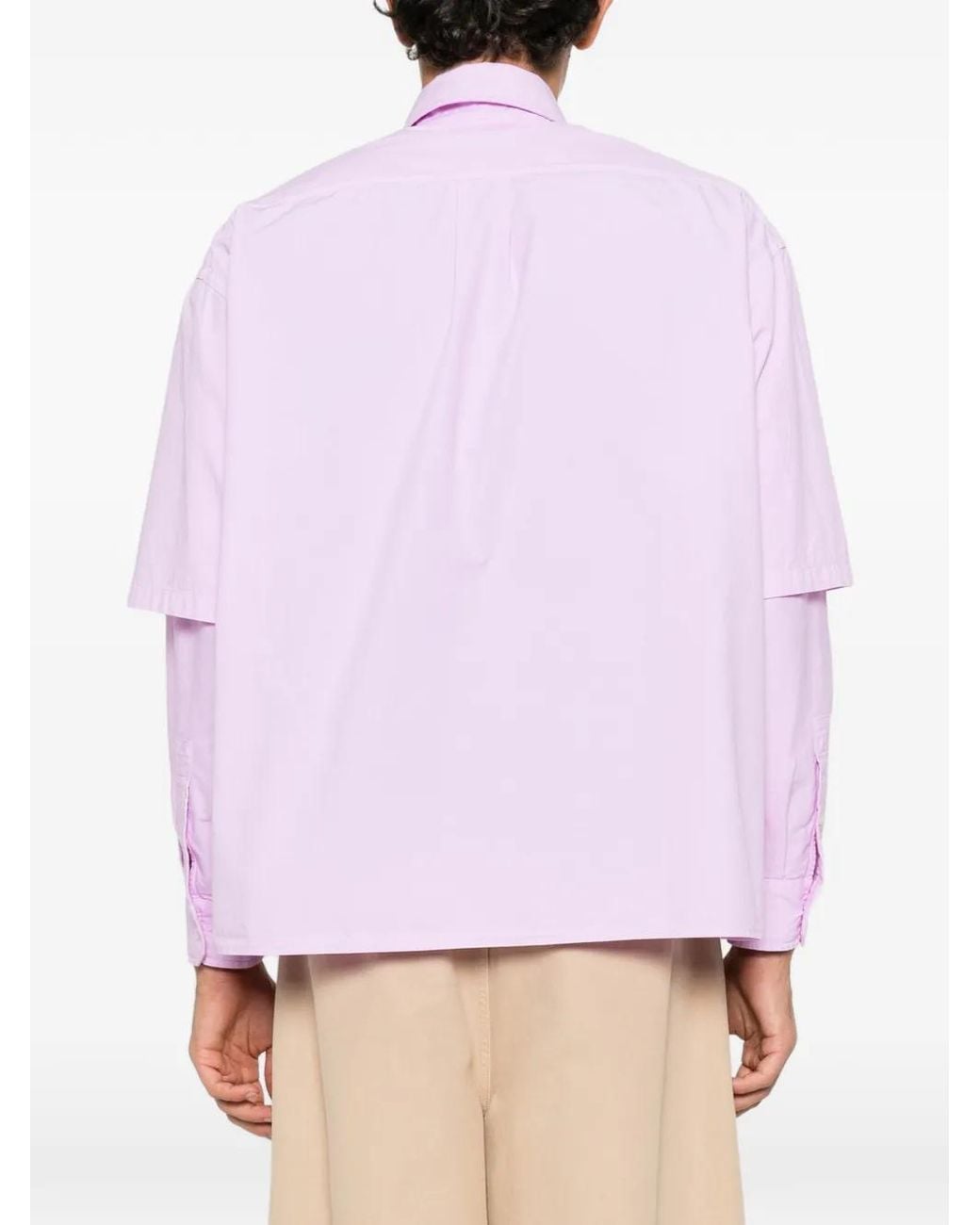 J.W. Anderson Pink Double-Layer Long-Sleeve Shirt for men