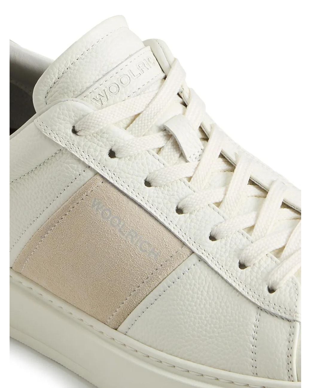 Woolrich White Round-Toe Trainers for men