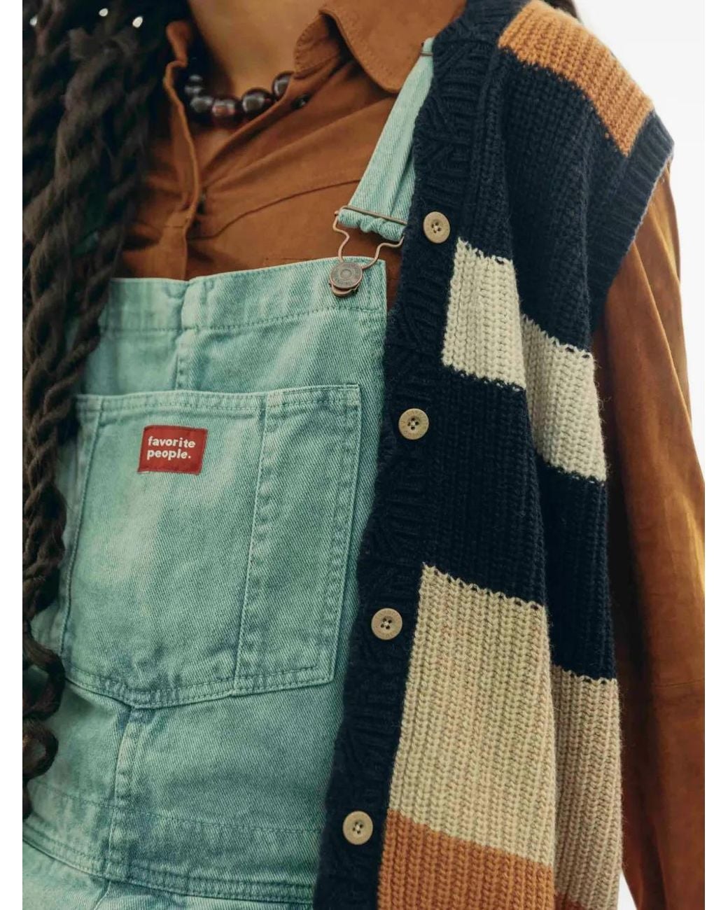 Favorite People Black Bus Stop Striped Scalloped-Hem Vest