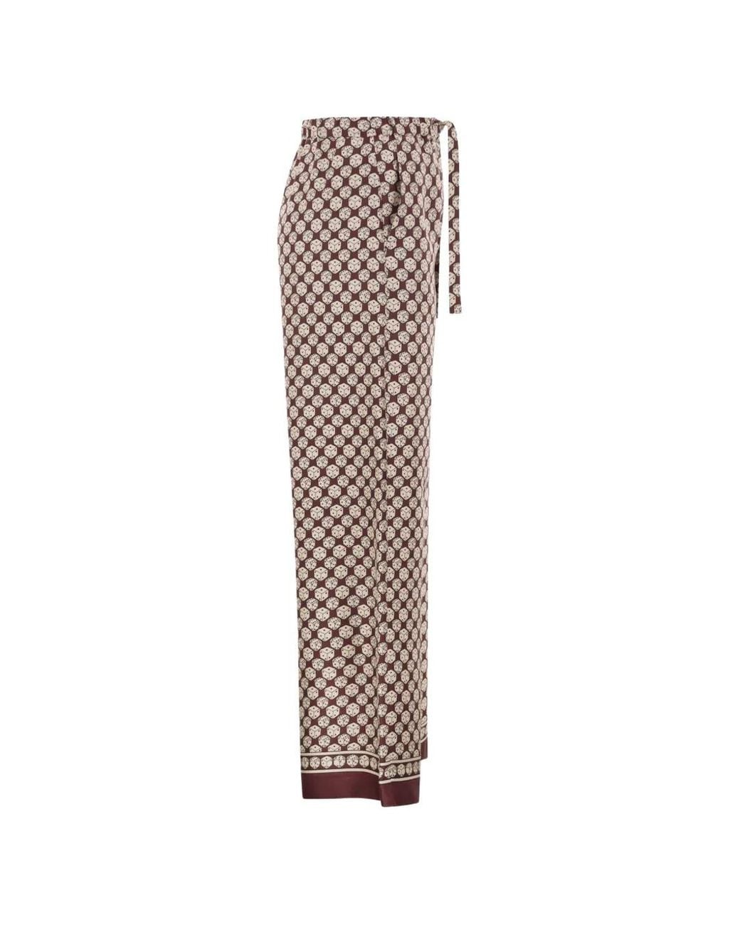 Max Mara Natural Pantalon À Imprimé Graphique En Soie
