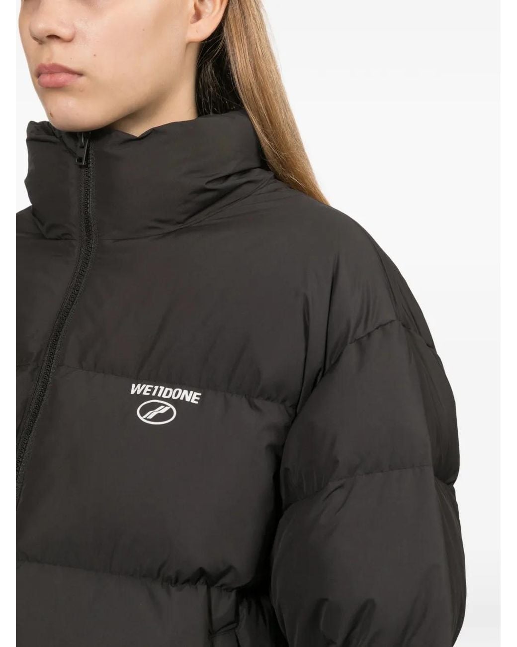 we11done Black Pierced Puffer Jacket
