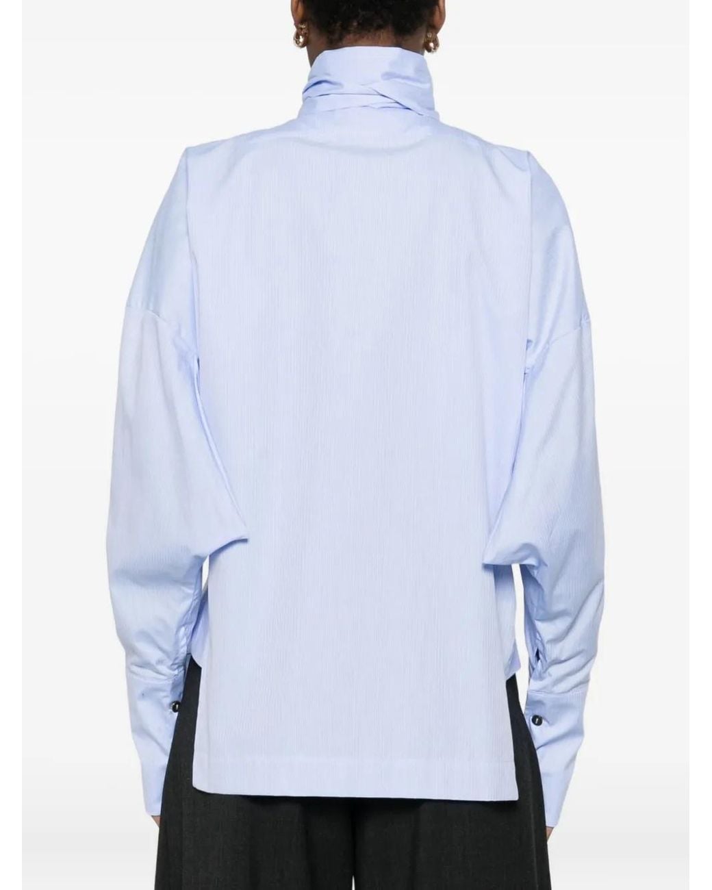 Thelatest Blue Cecilia Bow-Detail Shirt