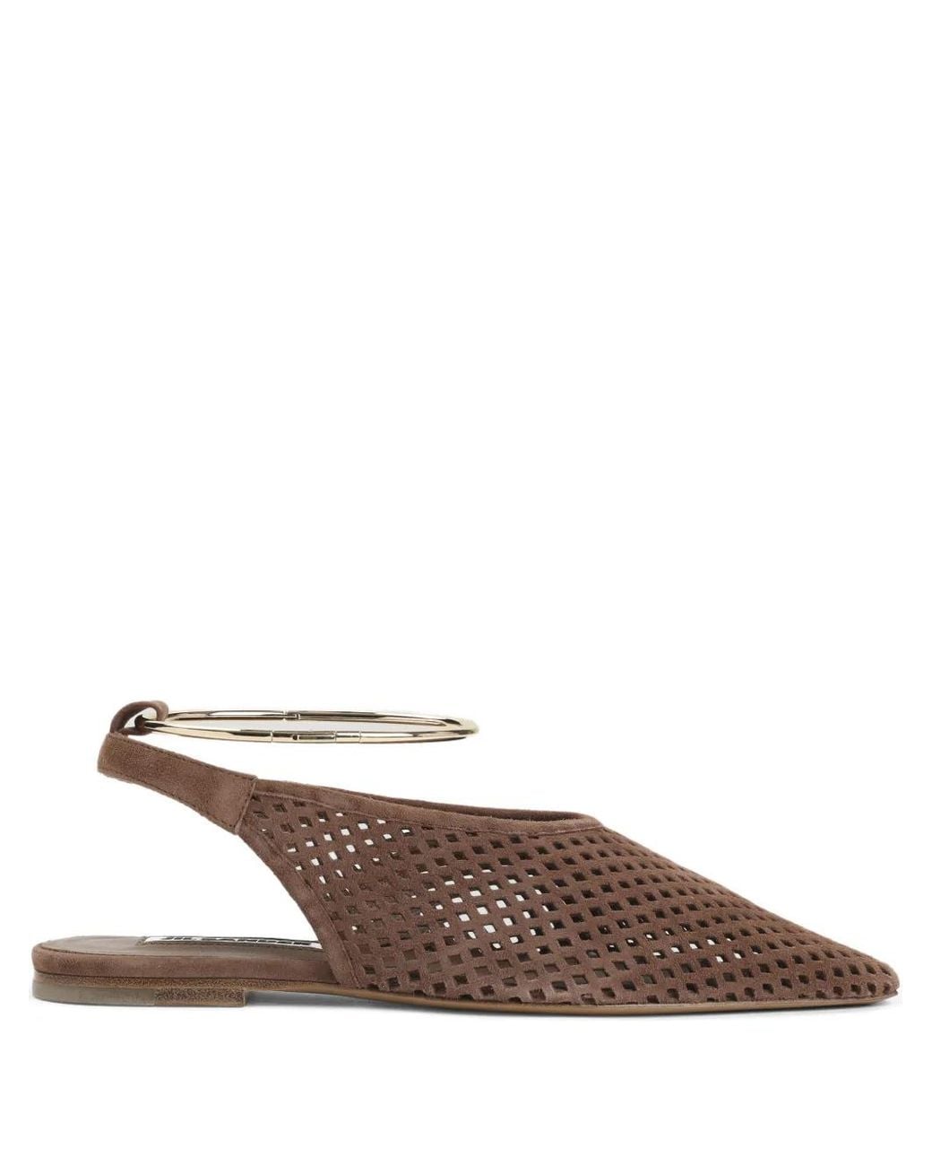 Jil Sander Brown Perforated Leather Pumps