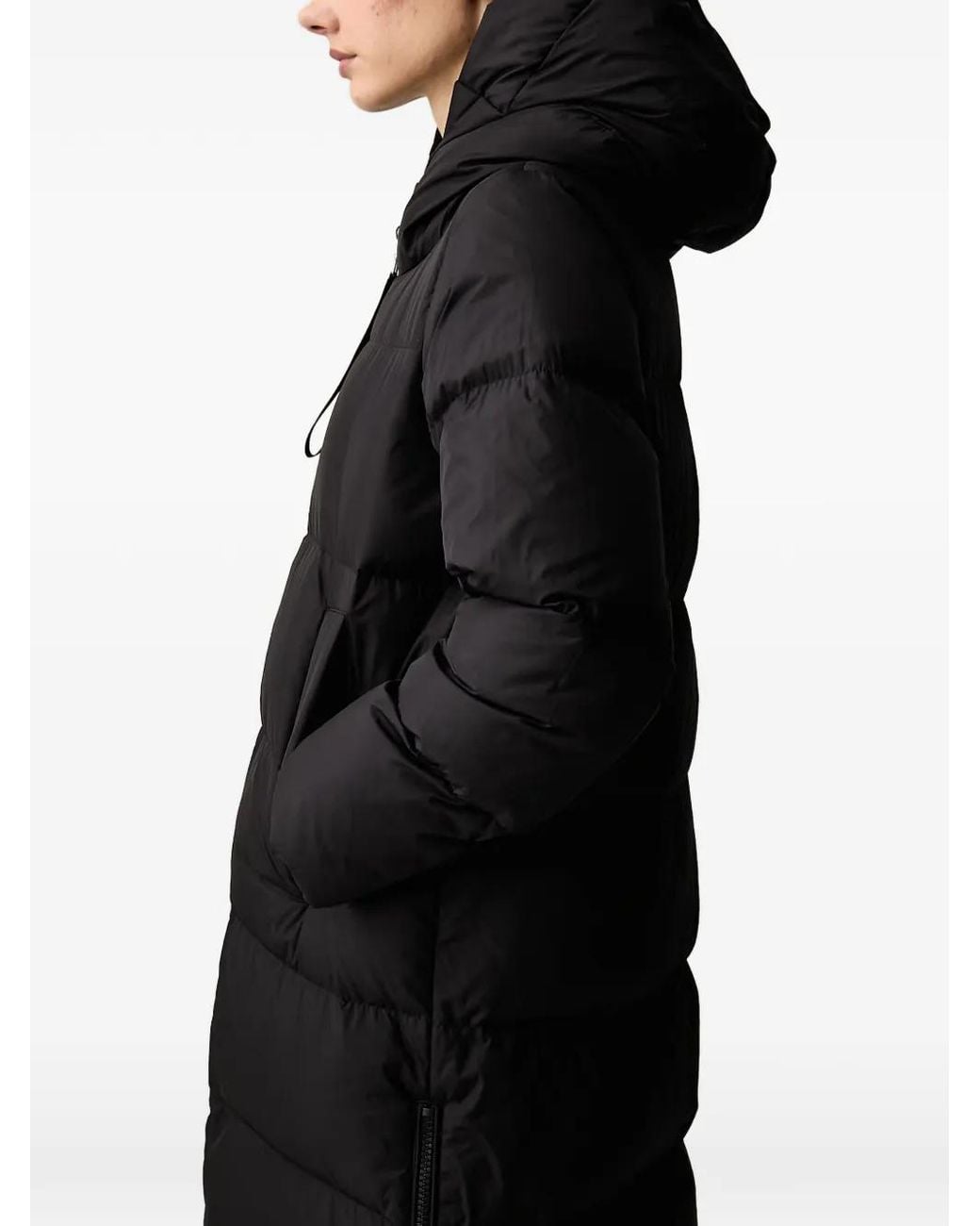 Marc O' Polo Black Hooded Quilted Coat