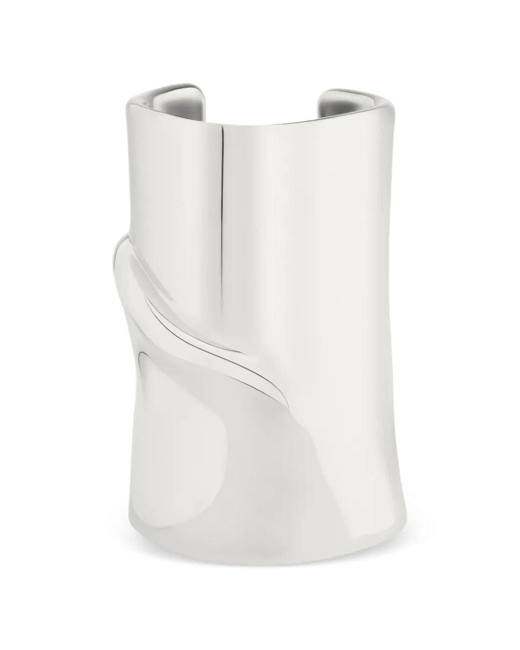 Courreges White Melting 32 Degrees Metal Cuff Bracelet