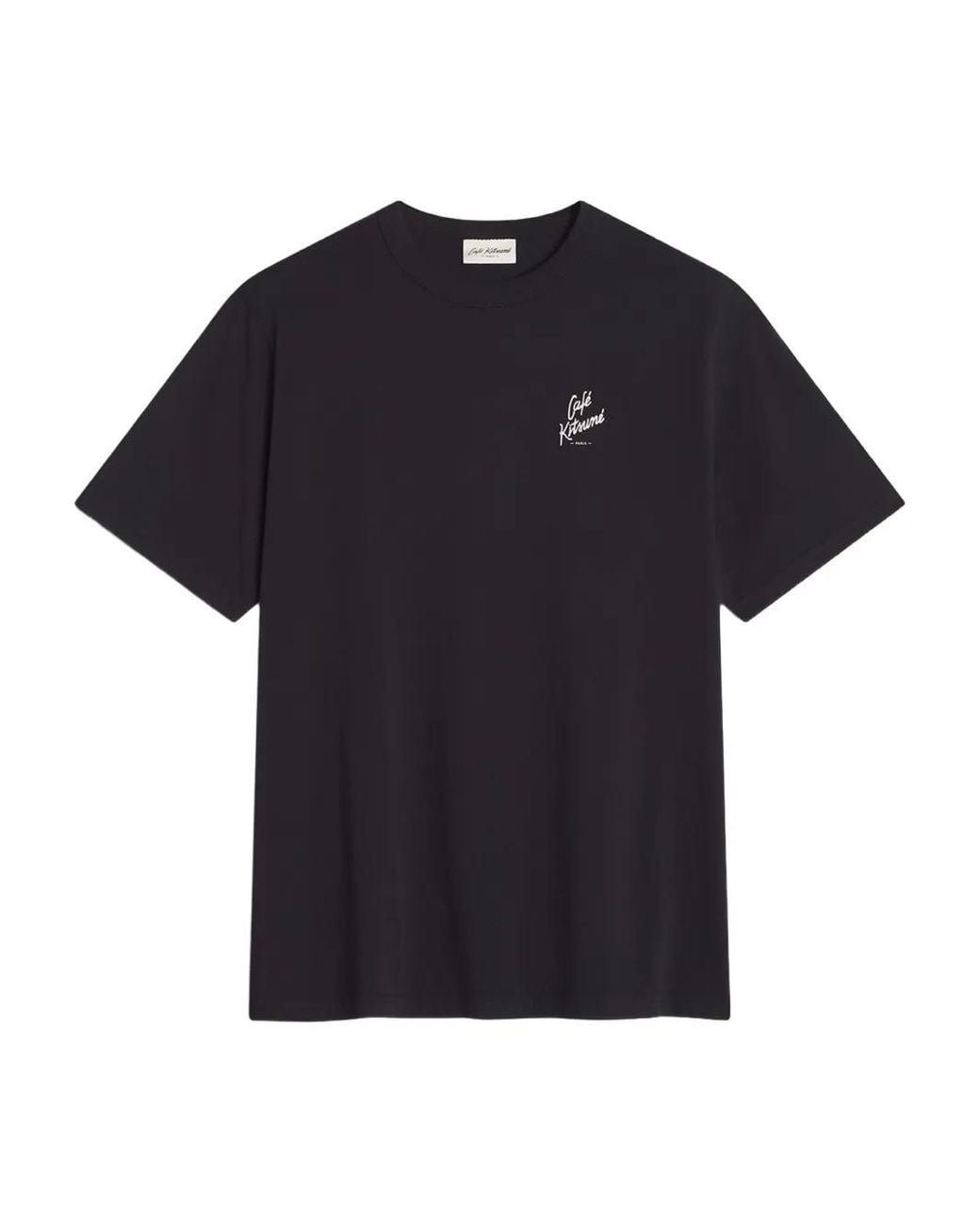 Maison Kitsuné Black T-Shirt Café Kitsuné À Logo