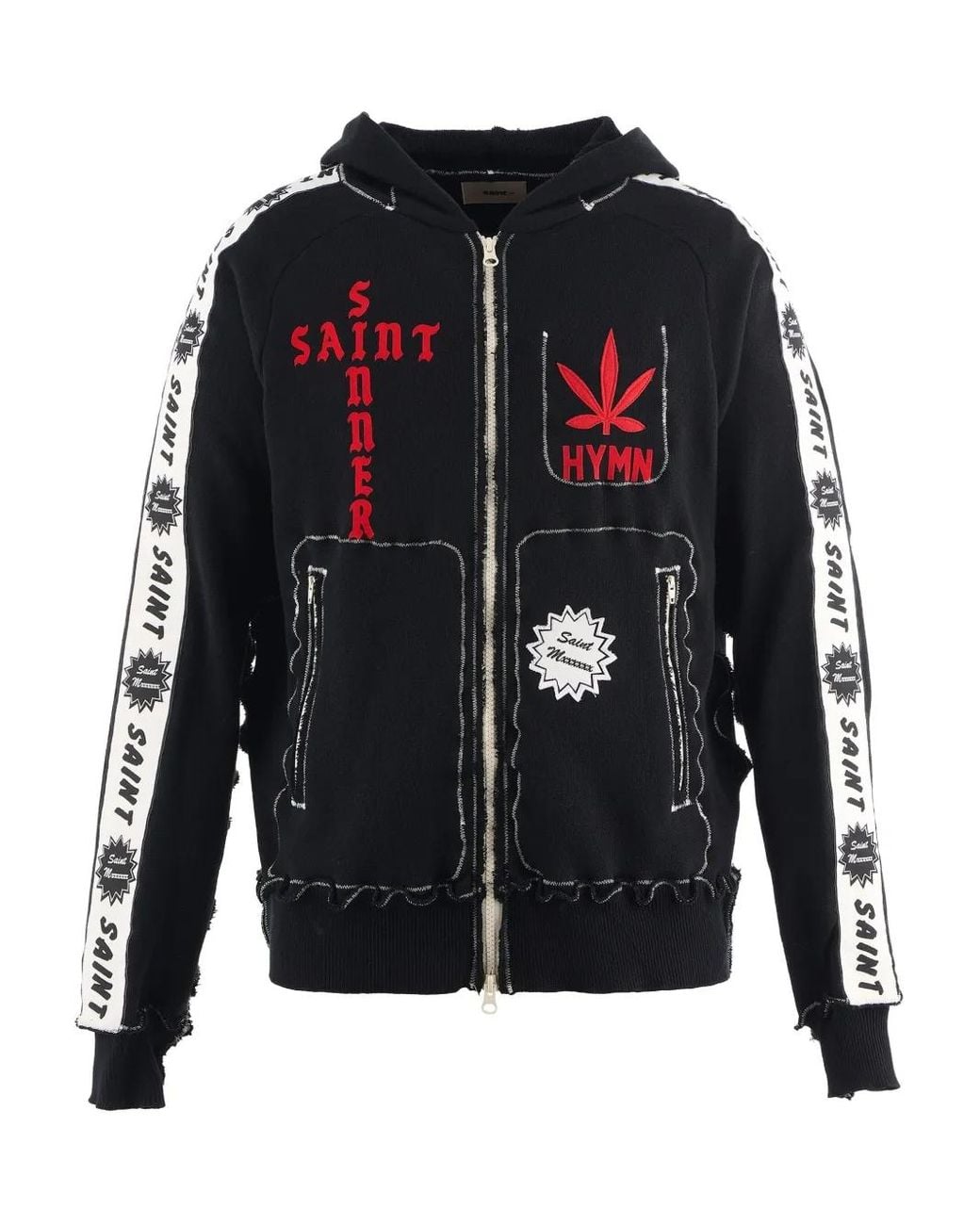 SAINT Mxxxxxx Black X A Love Movement Appliqué Hoodie for men