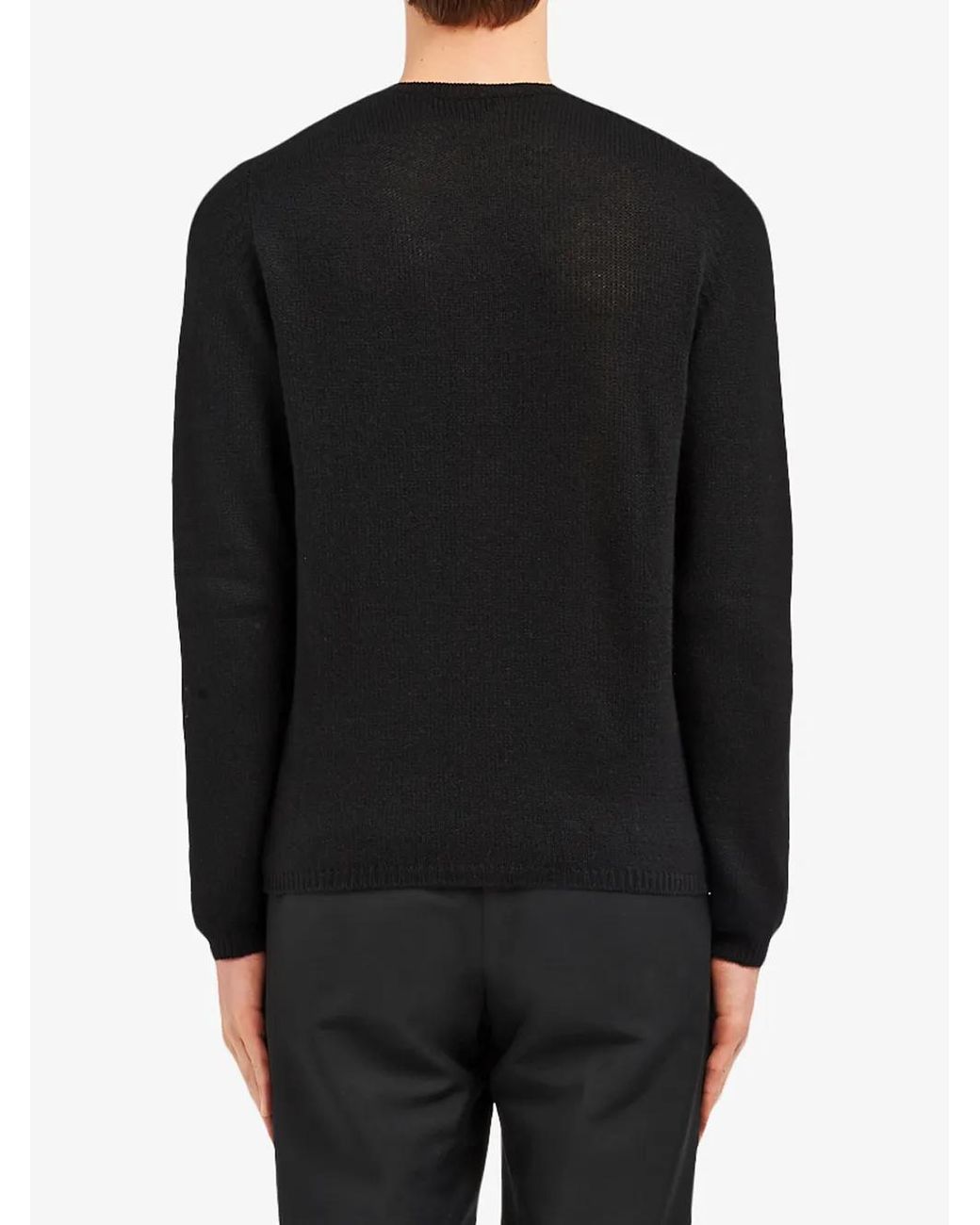 Prada Blue Cashmere Crew Neck Sweater for men