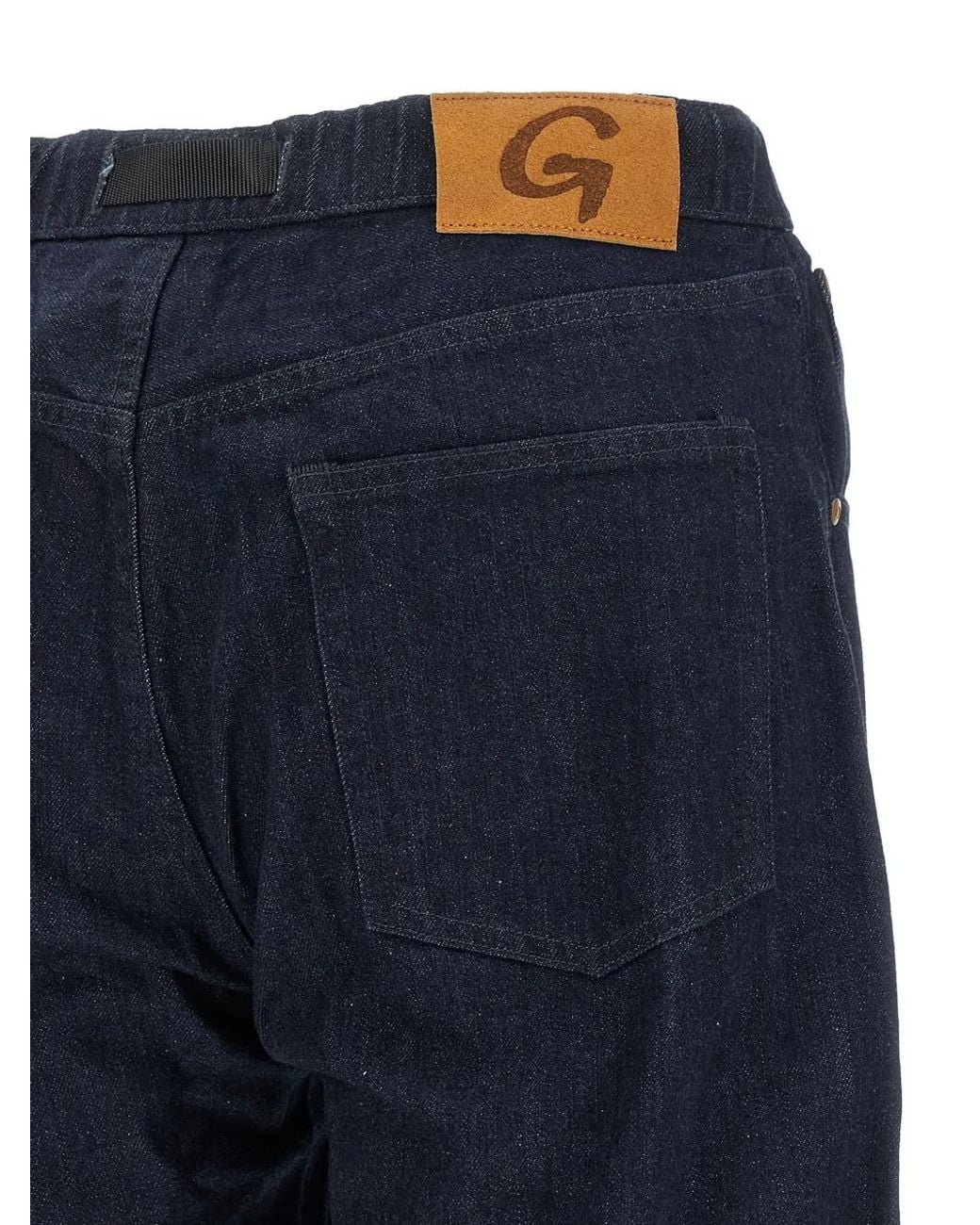 Gramicci Blue Japanese Belt-Detail Jeans for men
