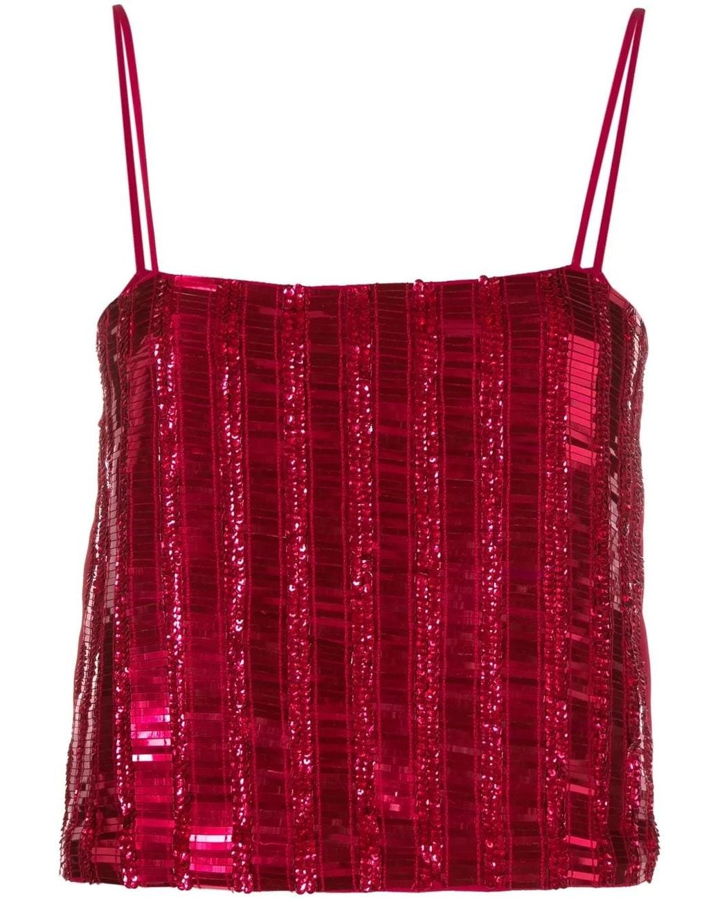 Pinko Red Tonante Sequin-Embellished Top