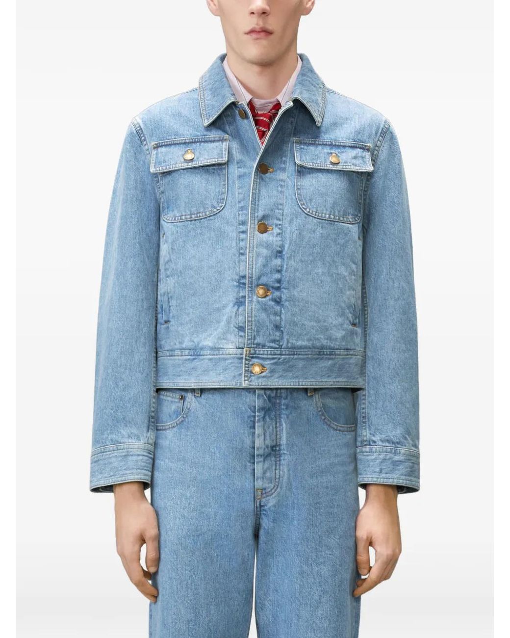 Thom Browne Blue Selvedge Denim Backstrap Utility Jacket for men