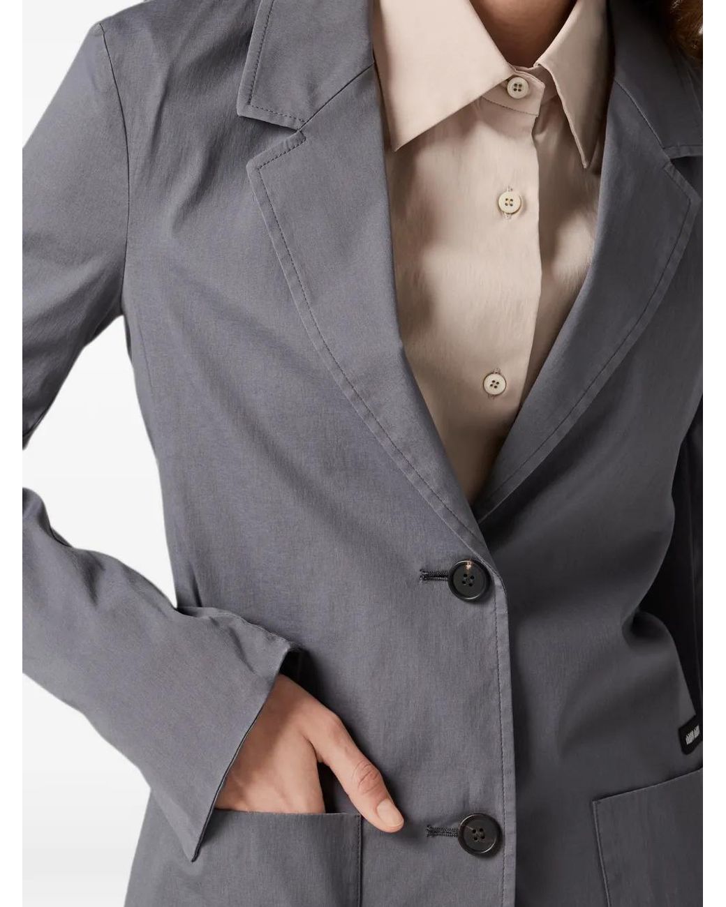 Miu Miu Blue Washed Stretch Poplin Jacket