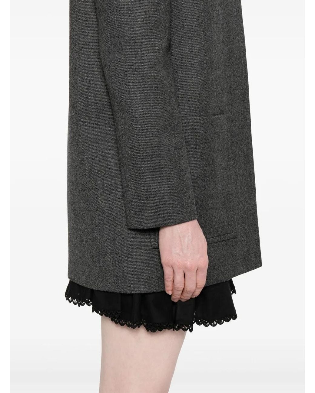 Chloé Black Zip-Up Oversize Coat