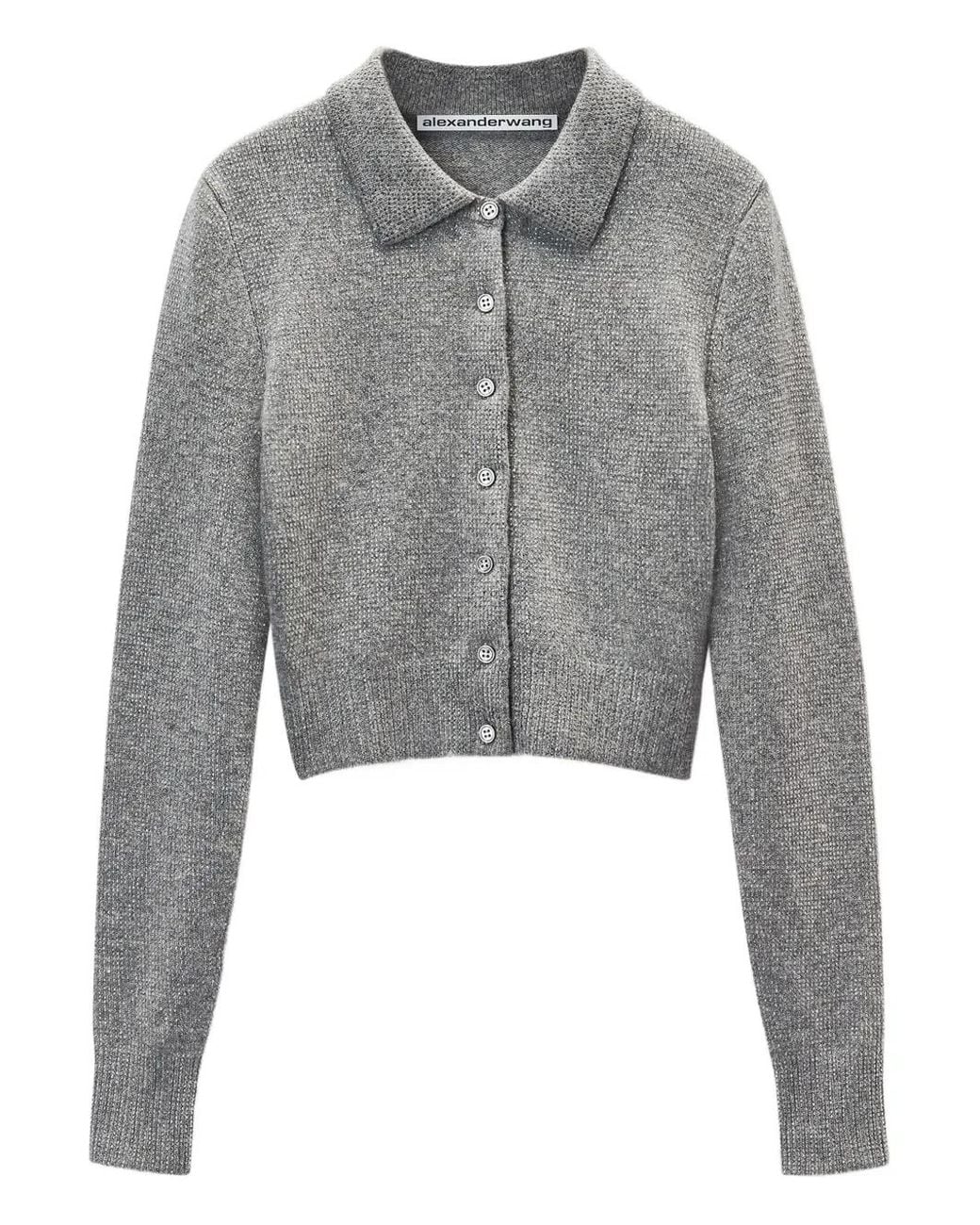 Alexander Wang Gray Embellished Cardigan
