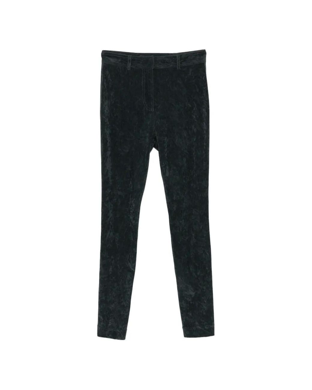 Alberta Ferretti Black Textured Mid-Rise Tapered Formal Pants