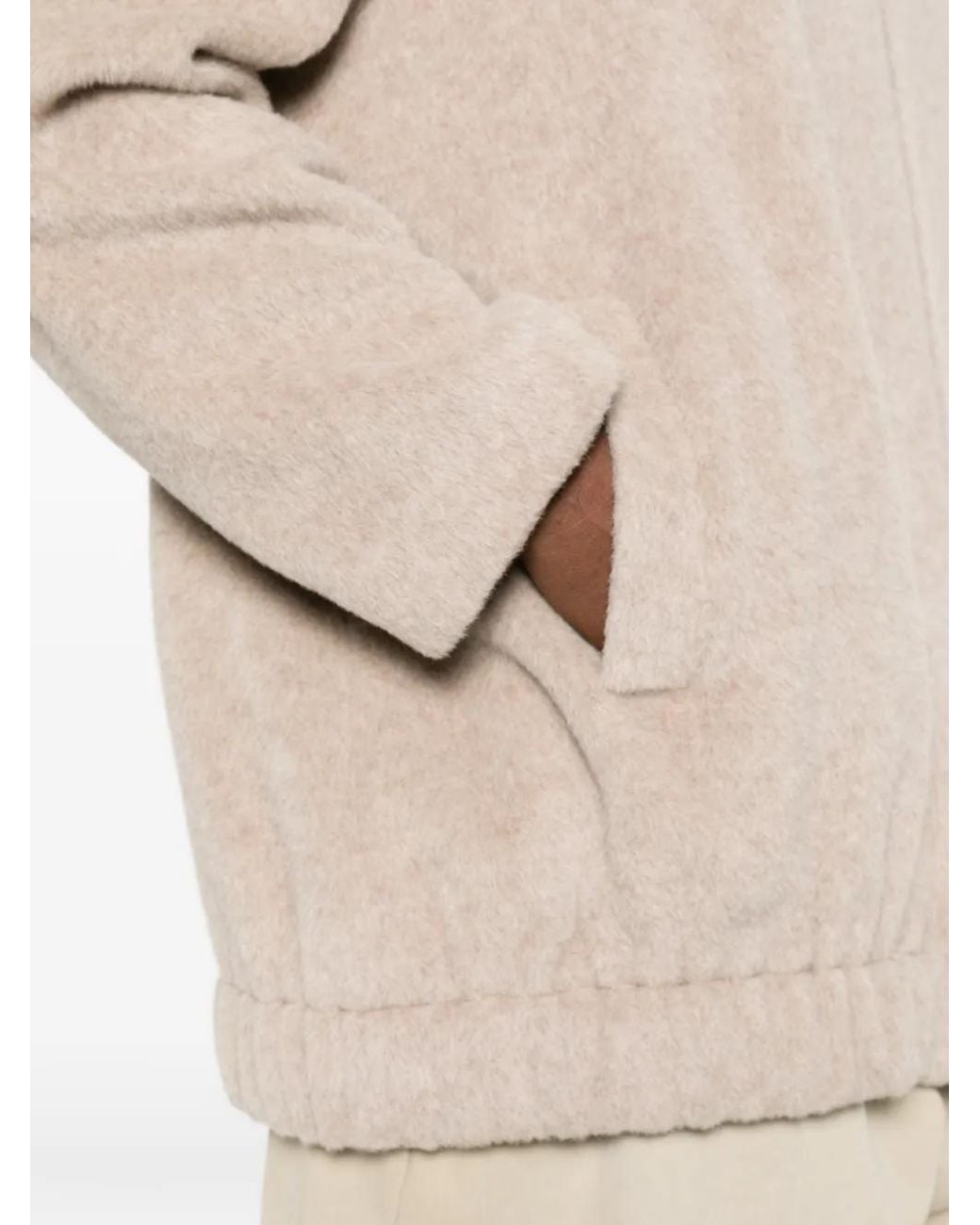 Antonelli Natural Zip-Up Bomber Jacket
