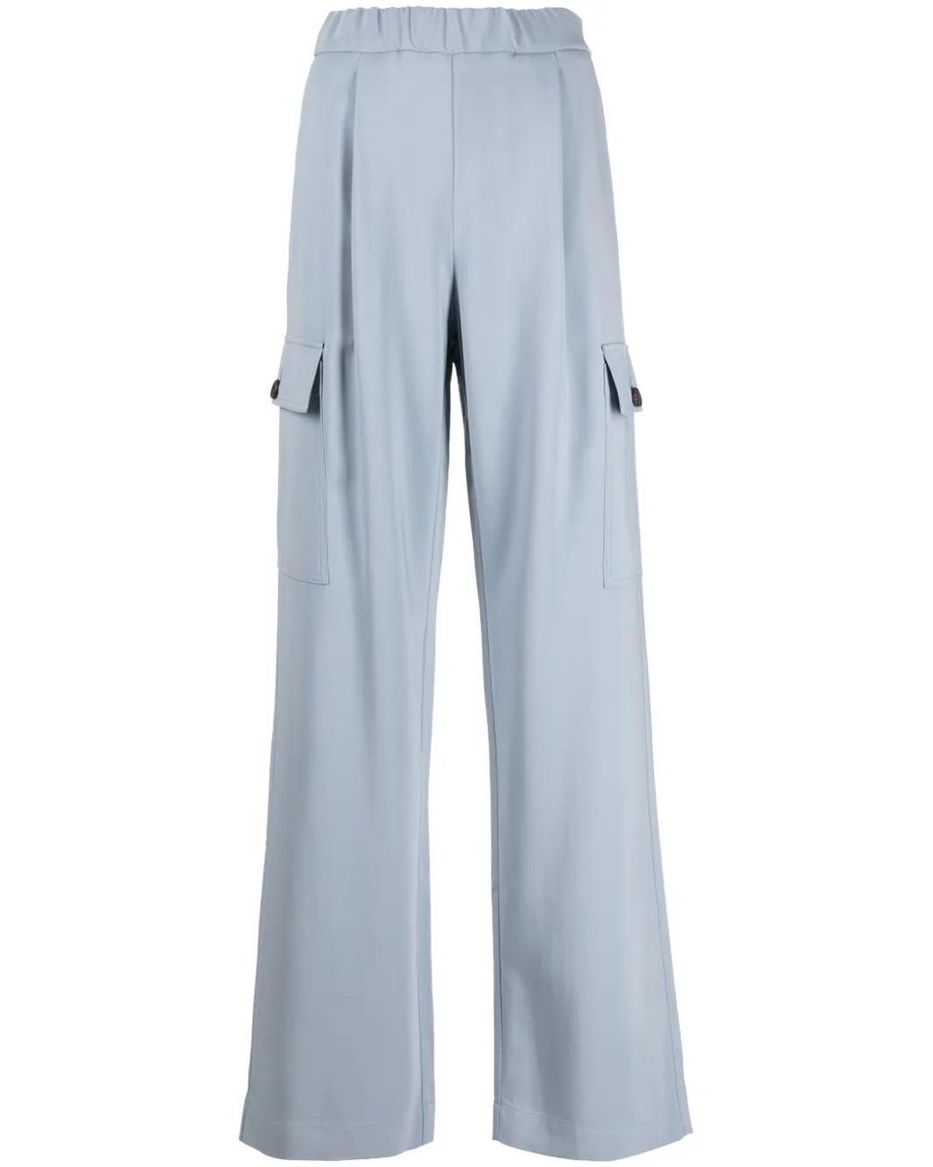 Lorena Antoniazzi Blue Cargo Wide-Leg Trousers