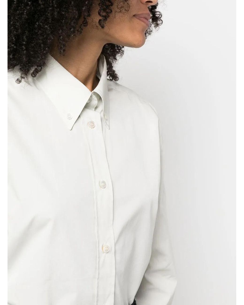 Studio Nicholson White Bissett Button-Down Shirt