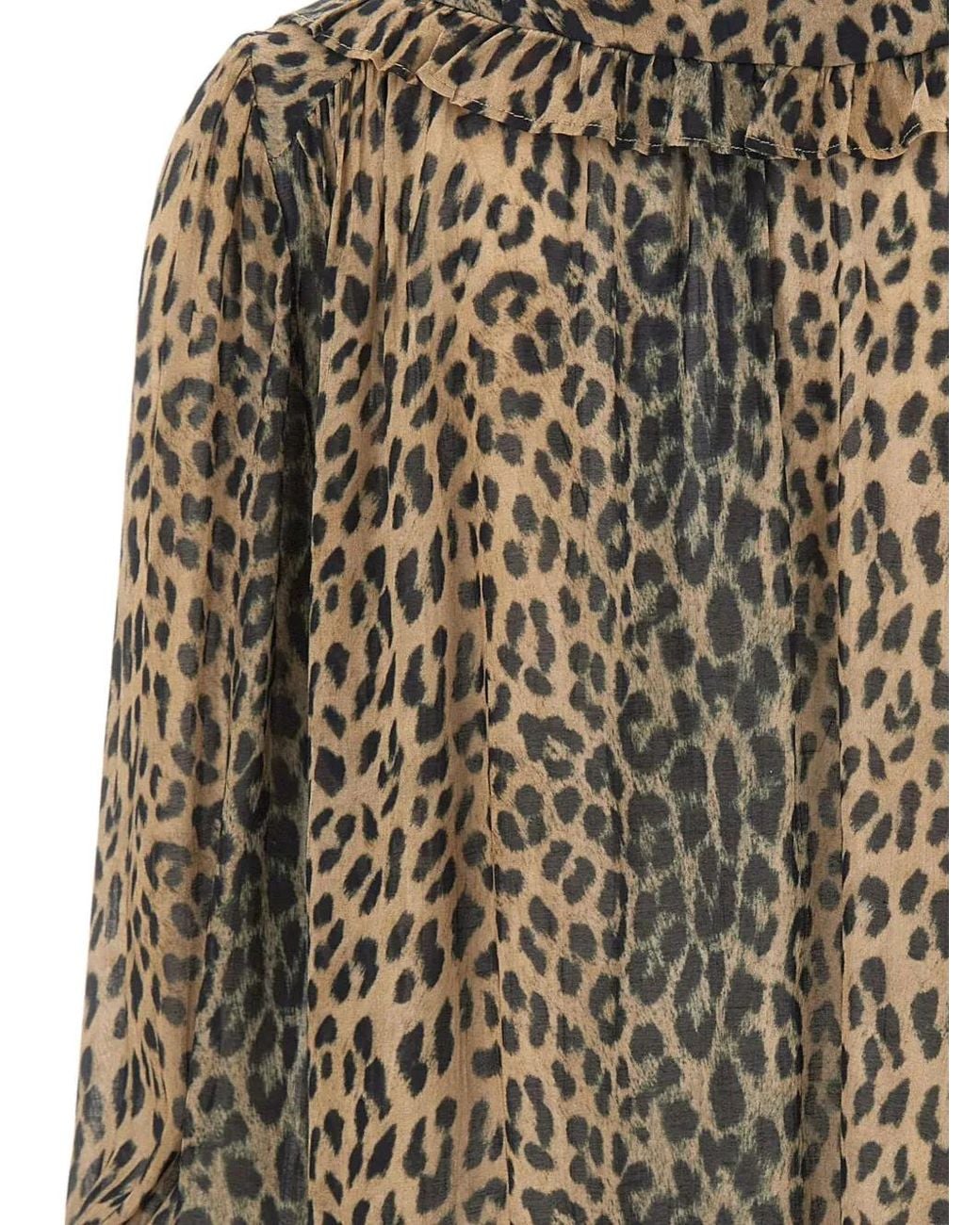 Rixo Natural Milia Ruffle-Trimmed Blouse