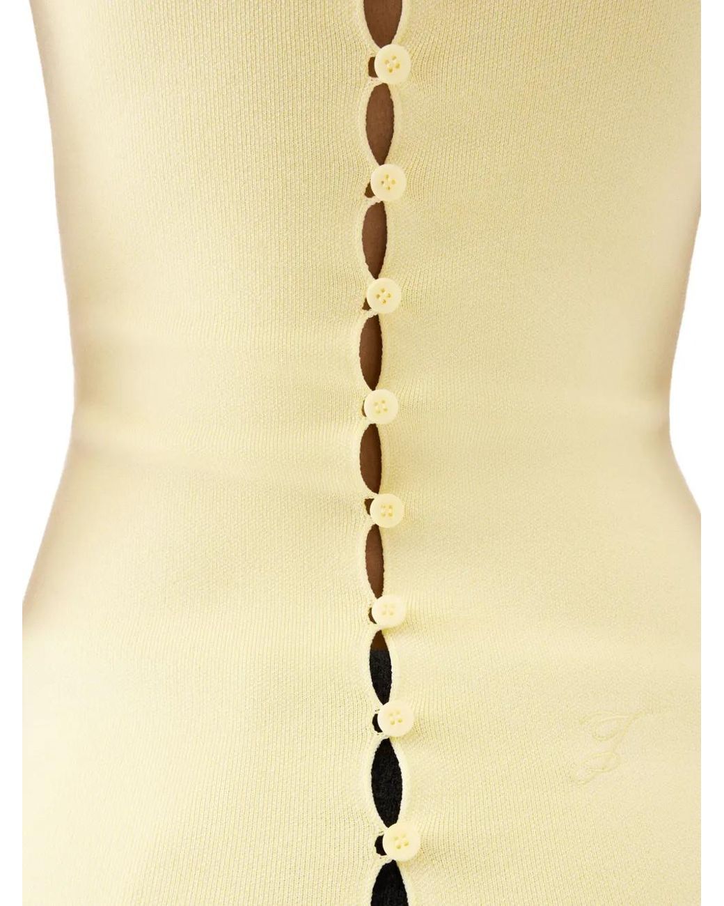 Jacquemus Yellow Strapless Knitted Top