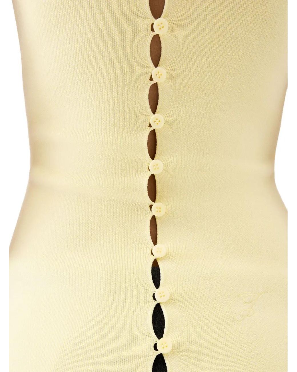 Jacquemus Yellow Strapless Knitted Top