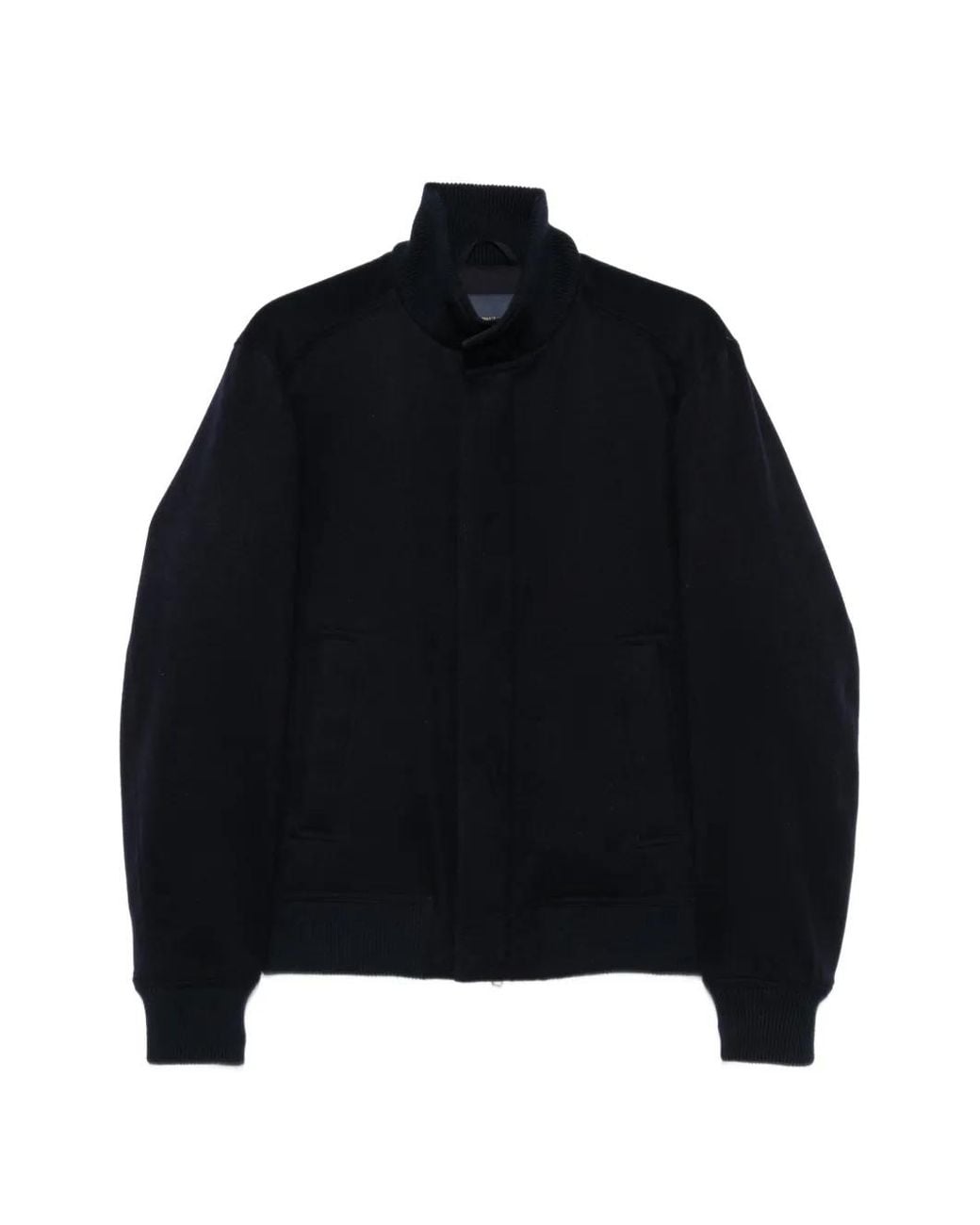Paul & Shark Black Cashmere High-Neck Jacket for men