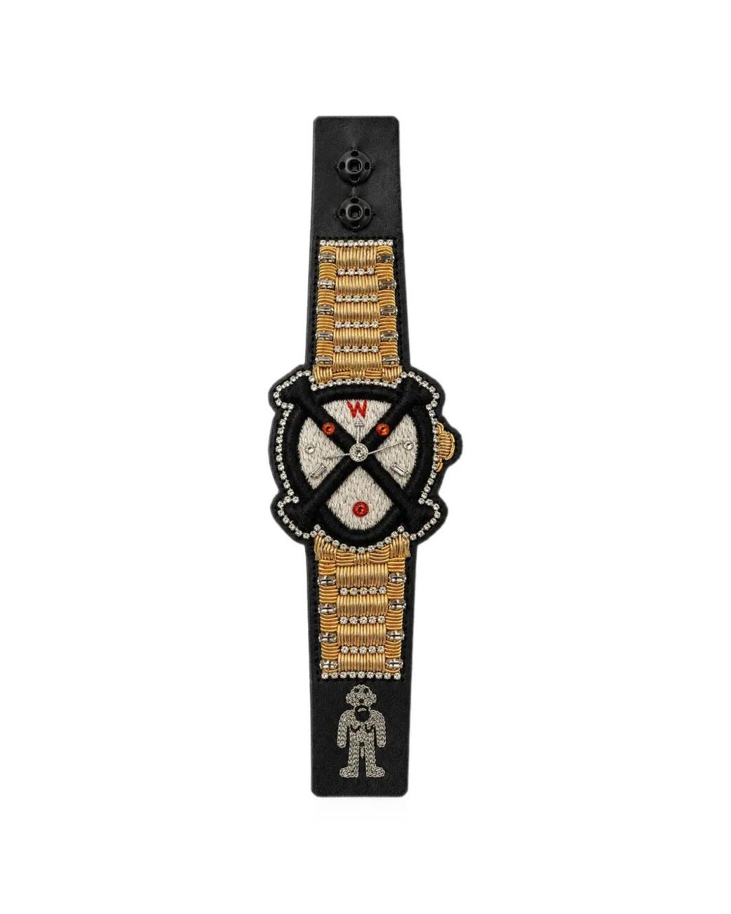 Walter Van Beirendonck White Bones Embroidered Bracelet