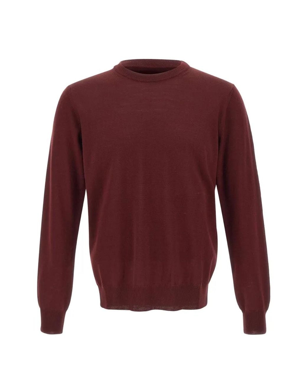 Kangra Red Ribbed-Trim Crew-Neck Sweater for men