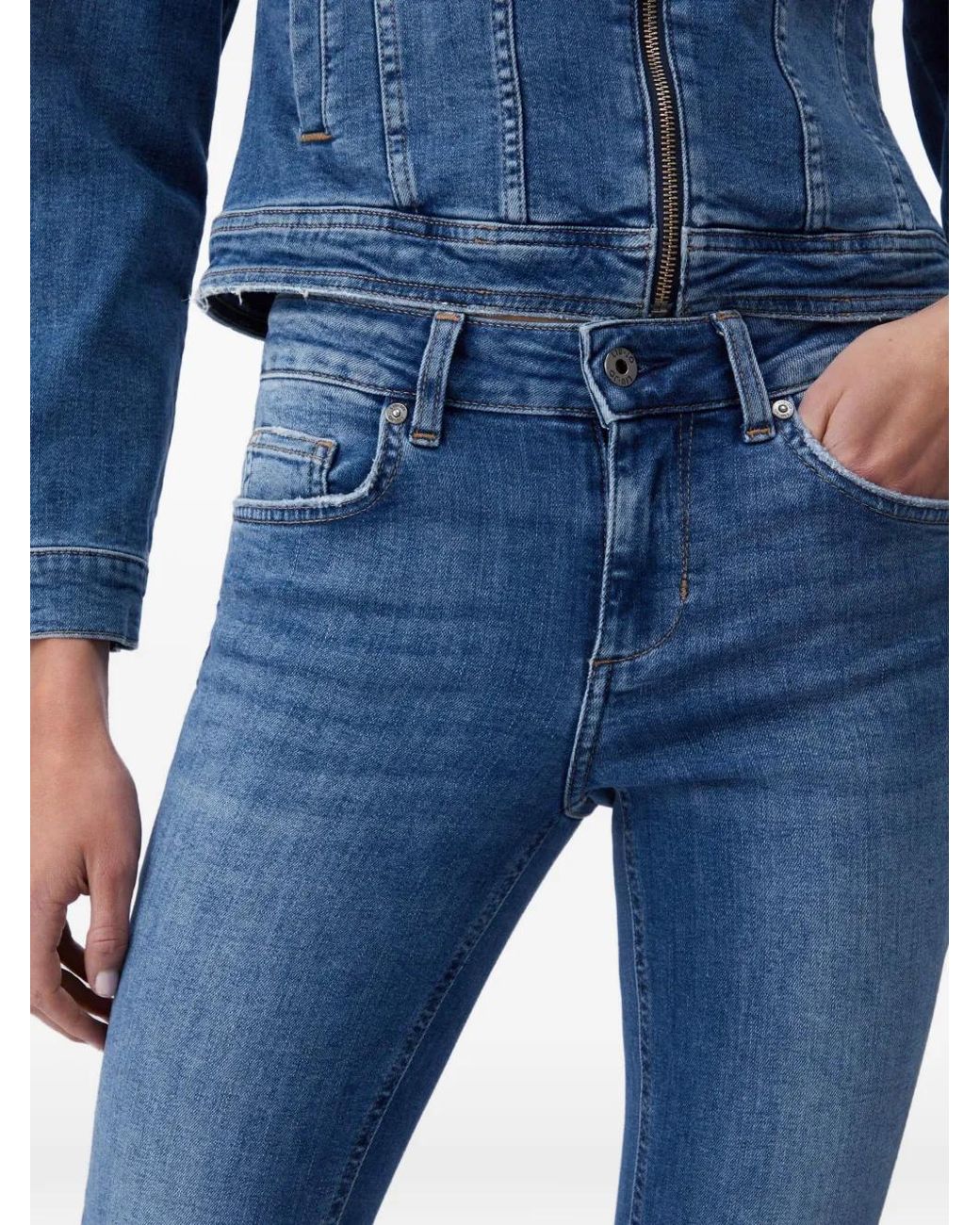 Liu Jo Blue Belt-Loop Pocket Jeans