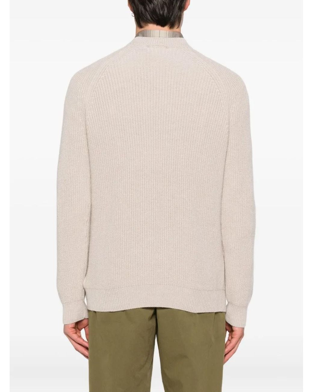 Zanone Natural Raglan-Sleeve Cashmere Sweater for men