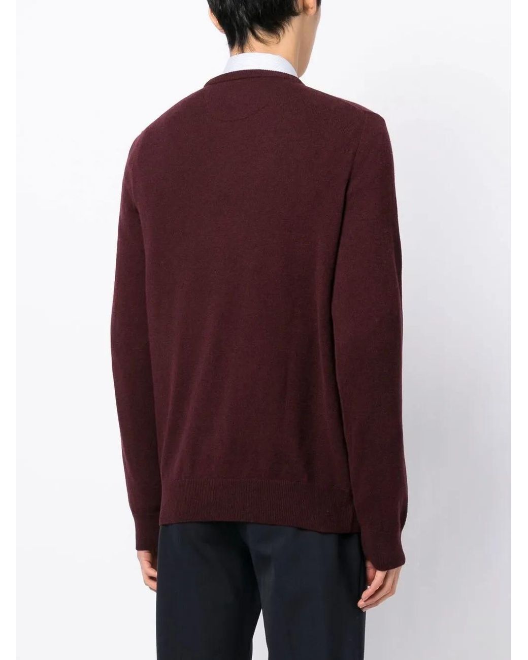 Polo Ralph Lauren Red Burgundy Wool Crew Neck Pullover for men