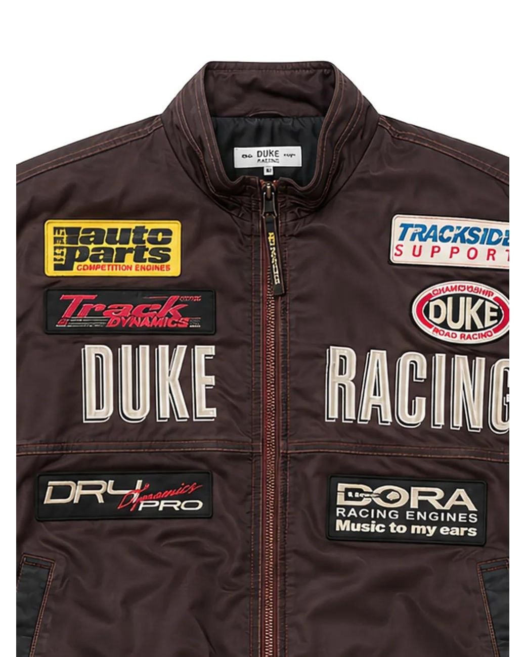 Duke & Dexter Black Dr4 Trackside Patch-Detail Bomber Jacket