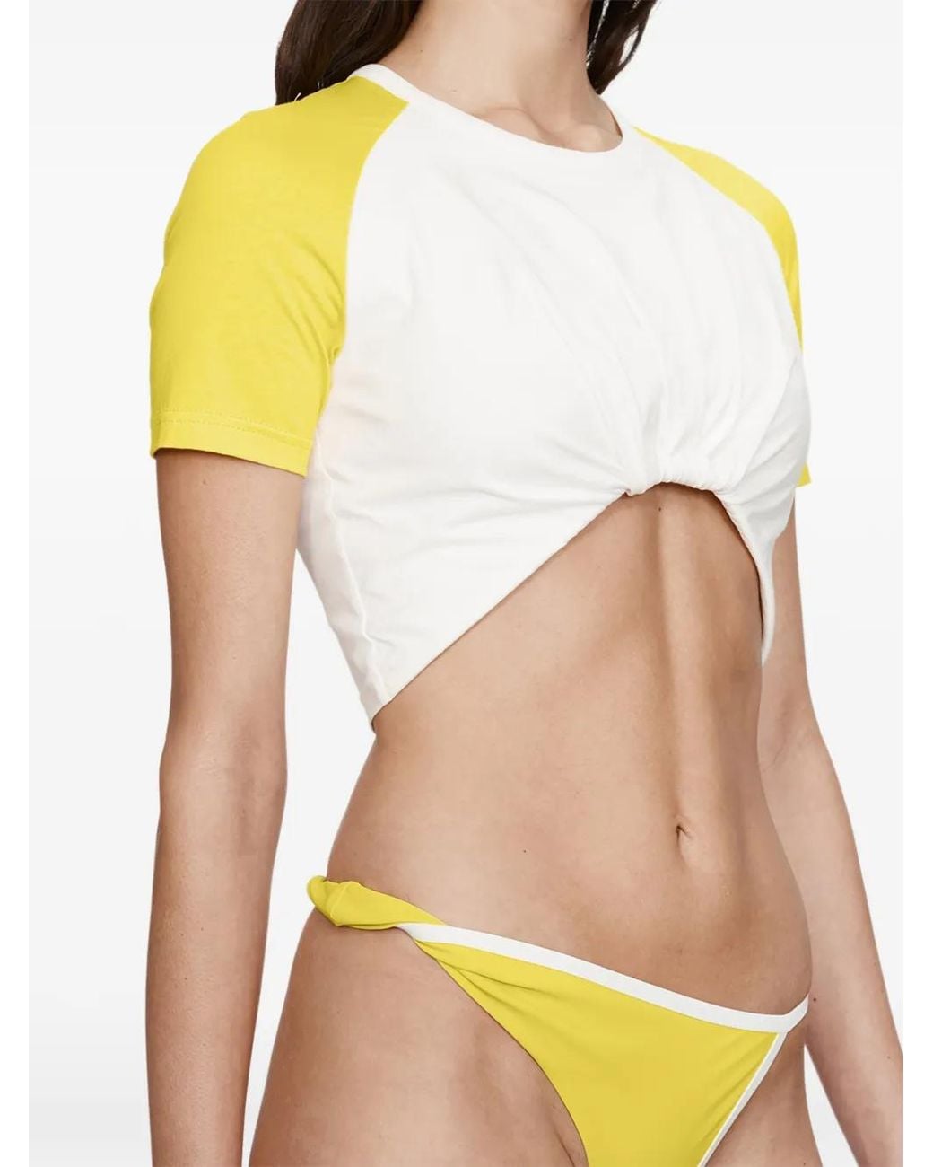 Christopher Esber Yellow Tucked Ringer Jersey T-Shirt