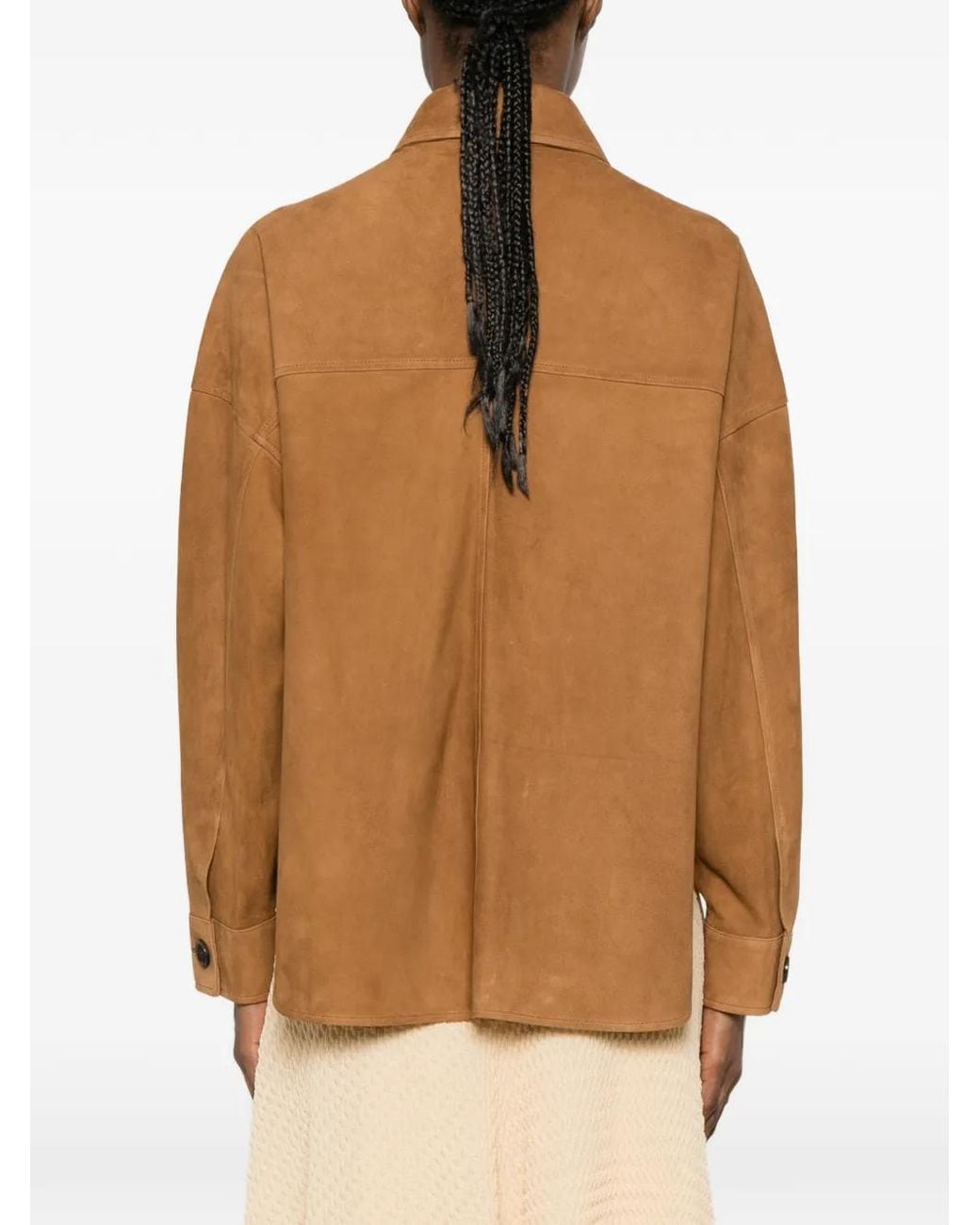 Arma Brown Flap-Pocket Leather Jacket