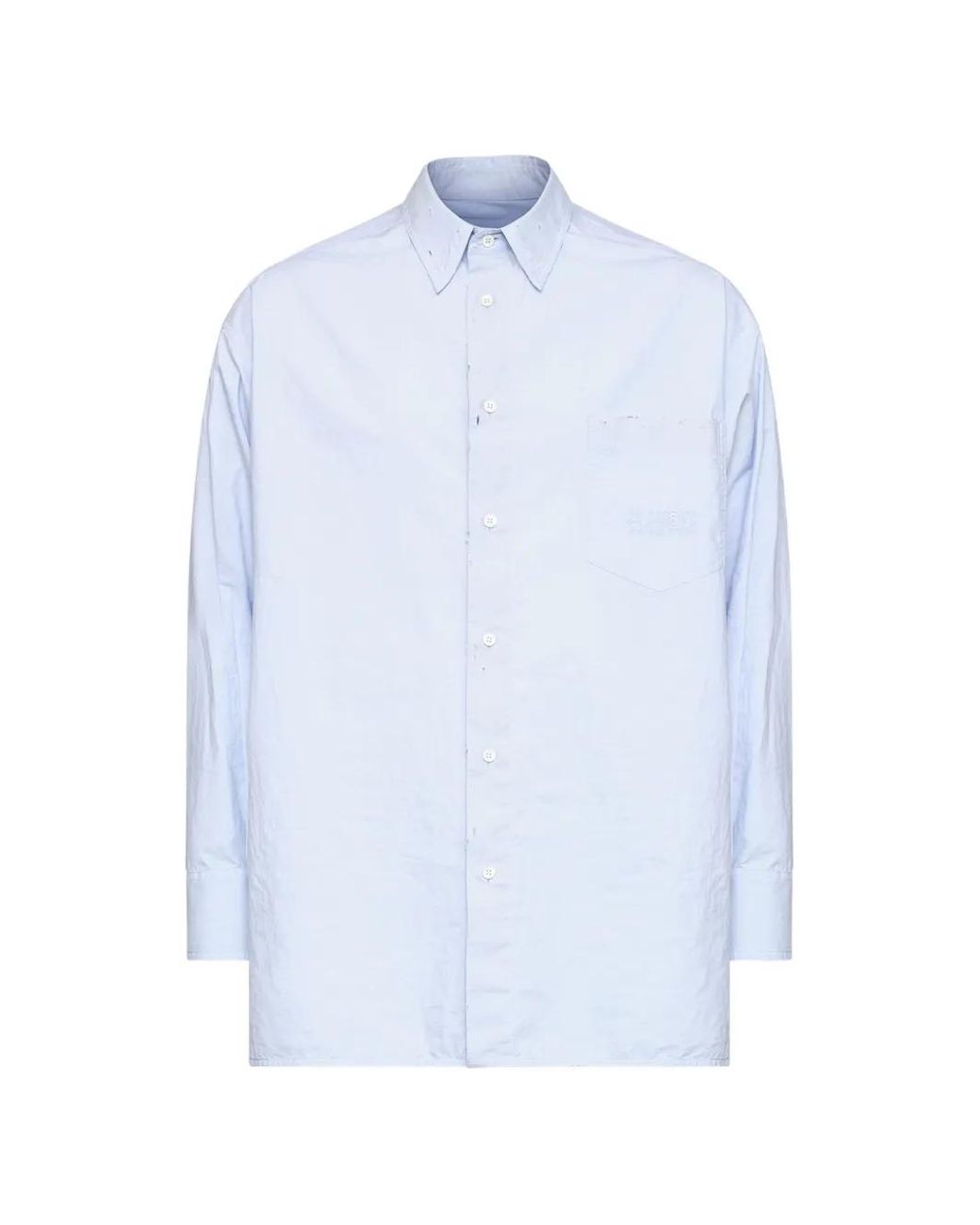 MM6 by Maison Margiela Blue Cotton Poplin Shirt for men