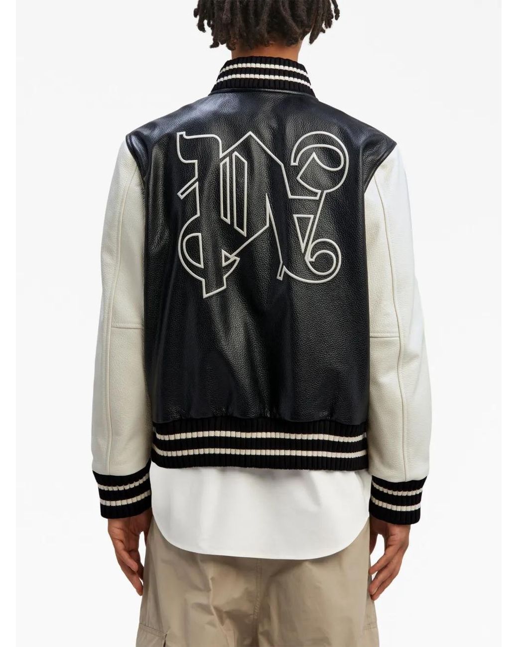 Palm Angels Black Varsity Jacket for men