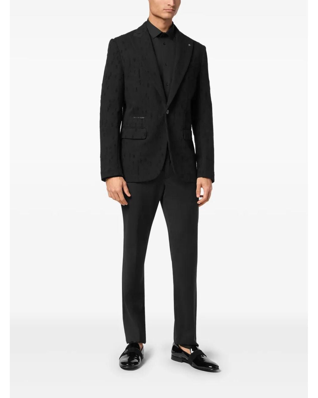 Philipp Plein Black Distressed Blazer for men