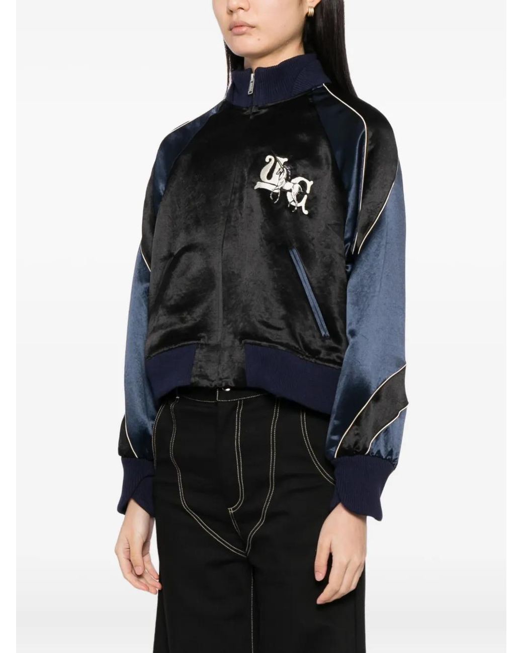 Undercover Black Embroidered Bomber Jacket