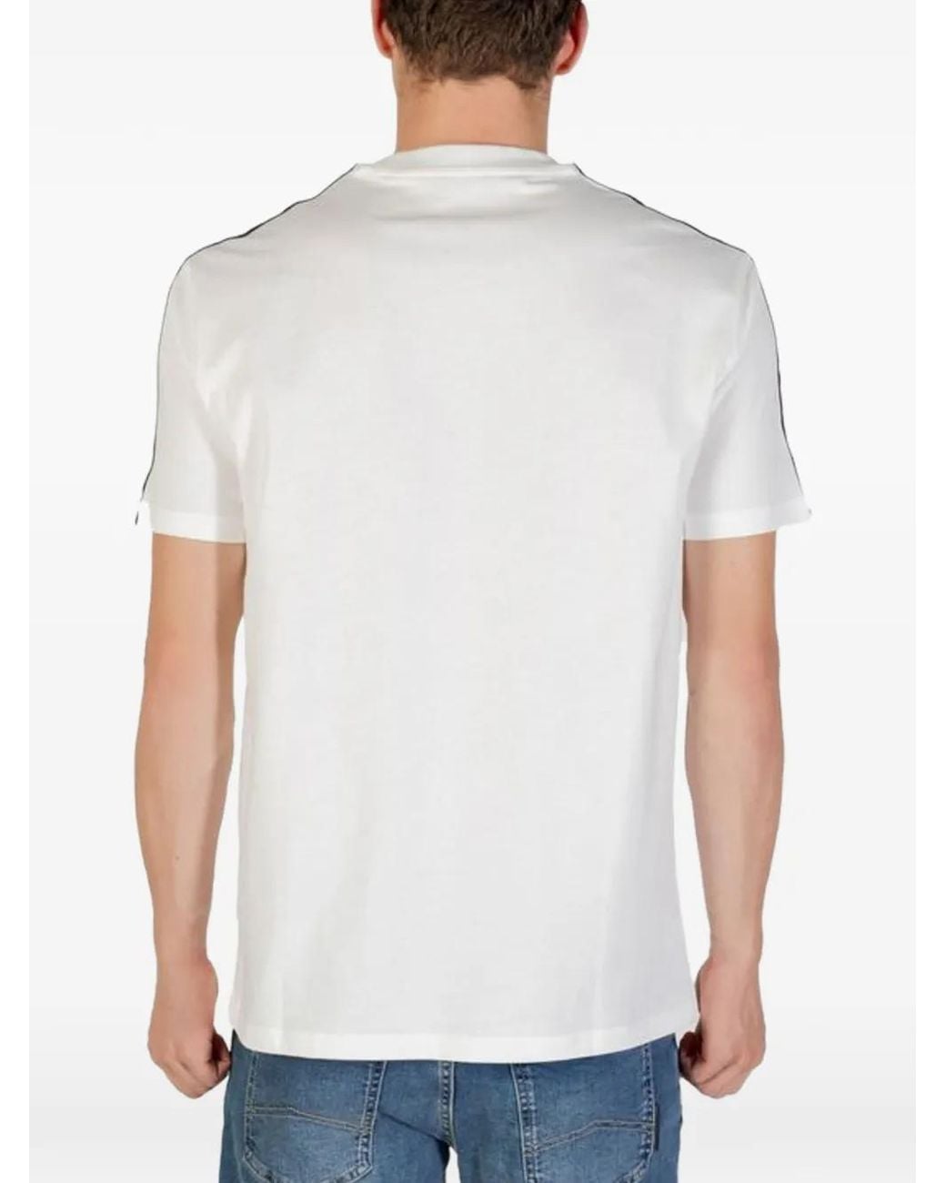 ARMANI EXCHANGE White T-Shirt Essential À Bande Logo for men