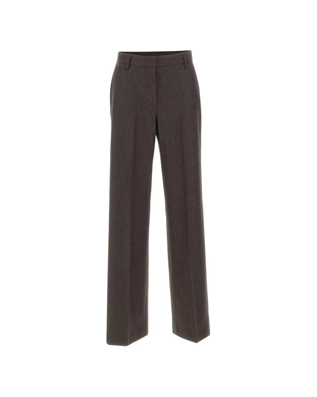 Max Mara Gray Cottage Wool-Flannel Trousers