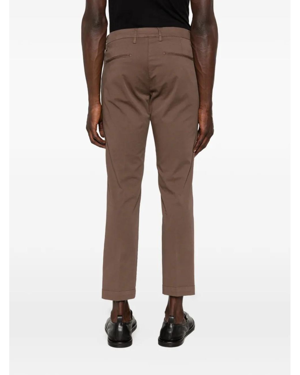 Entre Amis Gray Pressed-Crease Tailored Trousers for men