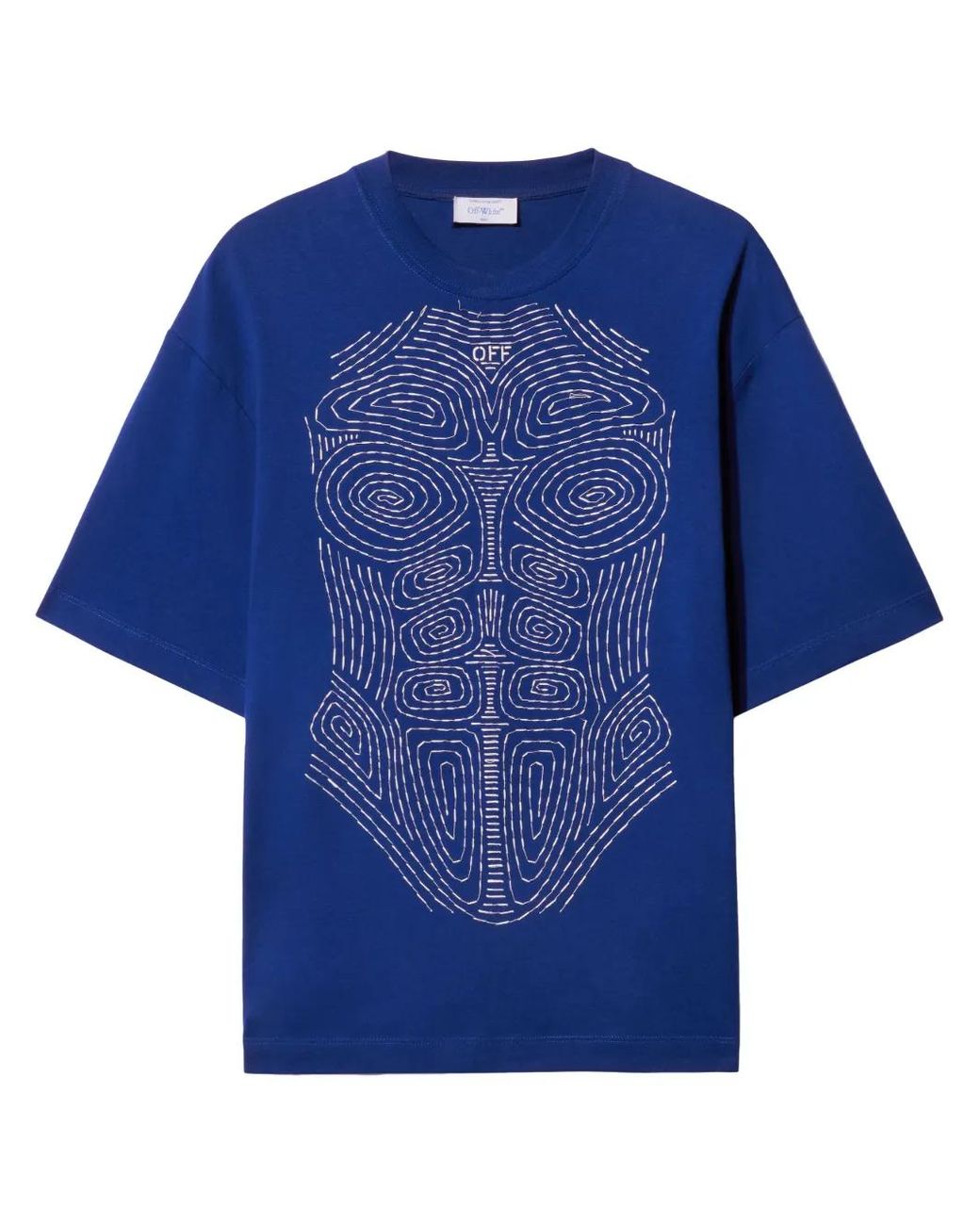 Off-White c/o Virgil Abloh Blue Off Body Stitch Skate T-Shirt for men