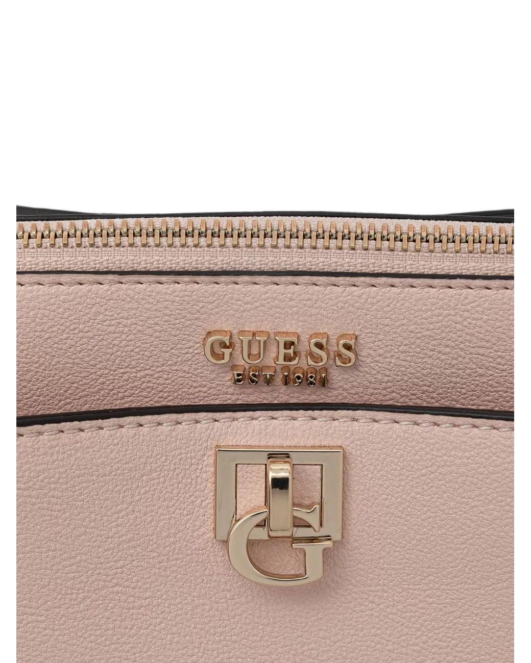 Guess Pink Logo-Plaque Shoulder Bag