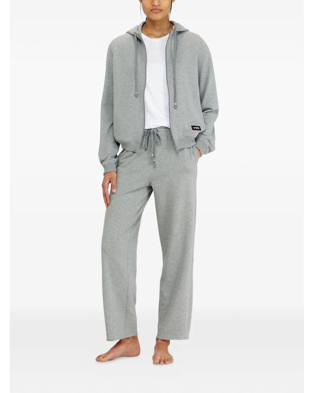 DIESEL Gray Peached Drawstring Cotton Track Pants