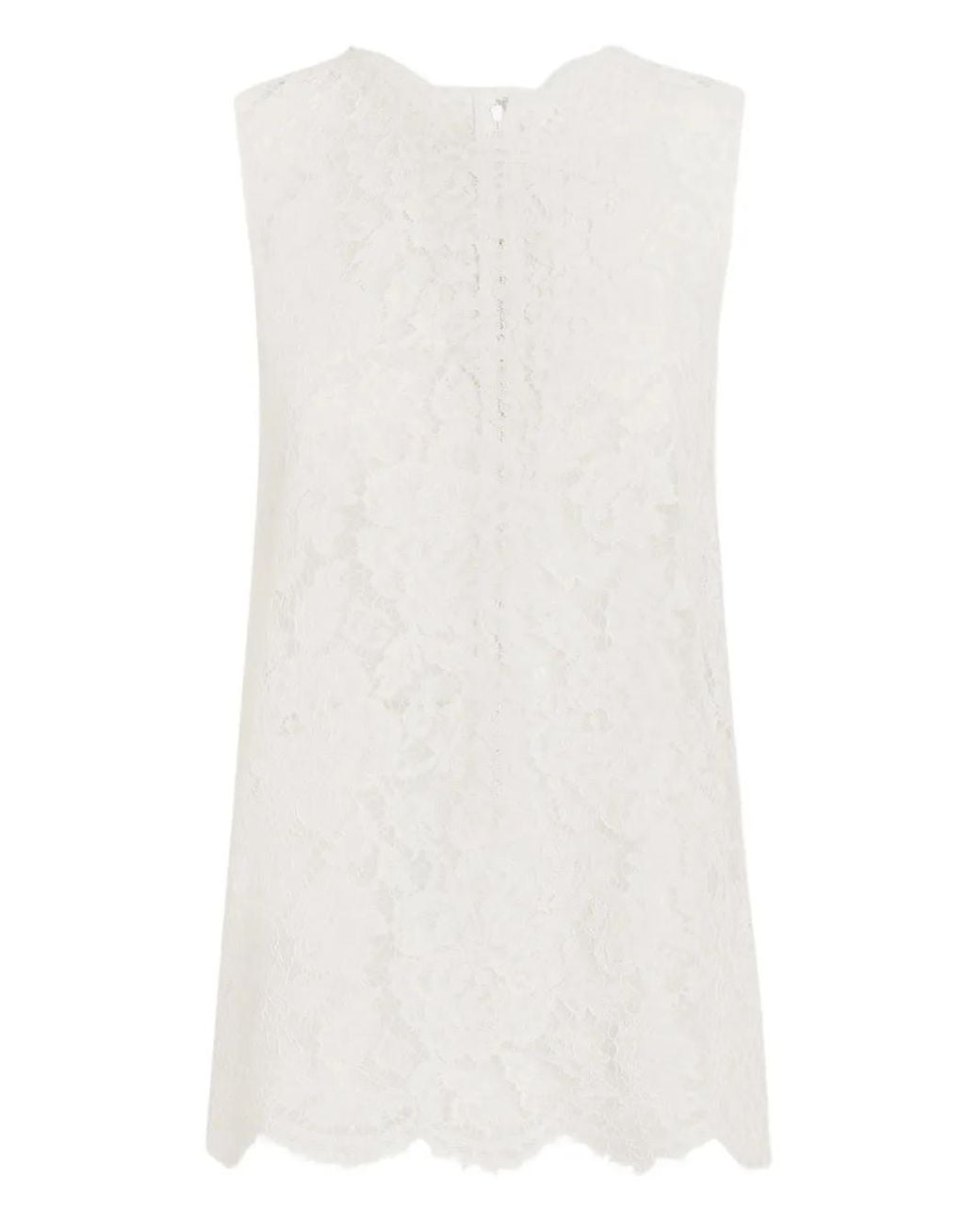 Dolce & Gabbana White Dna Lace-Detailing Top