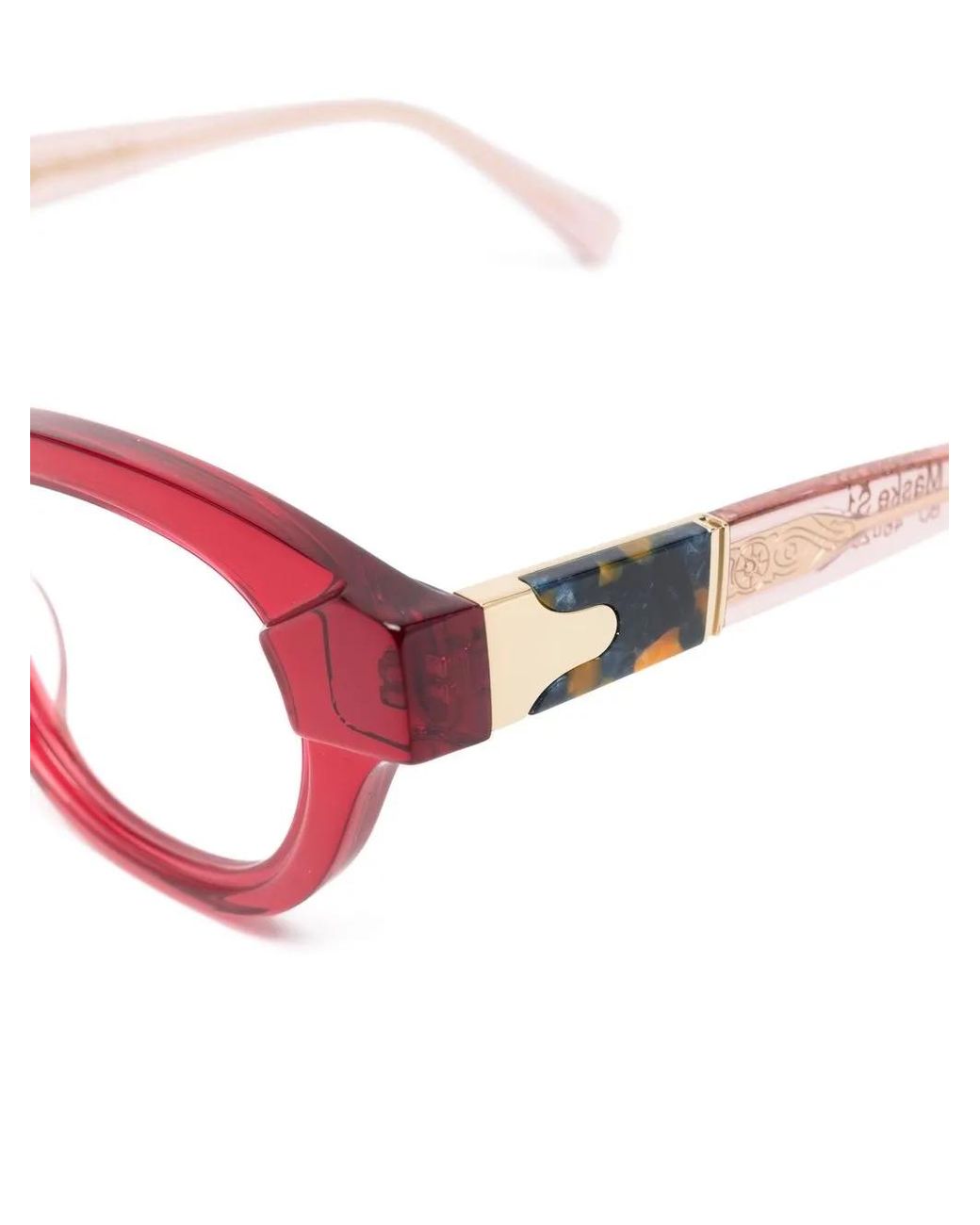 Kuboraum Red S1 Transparent Round Glass Frames