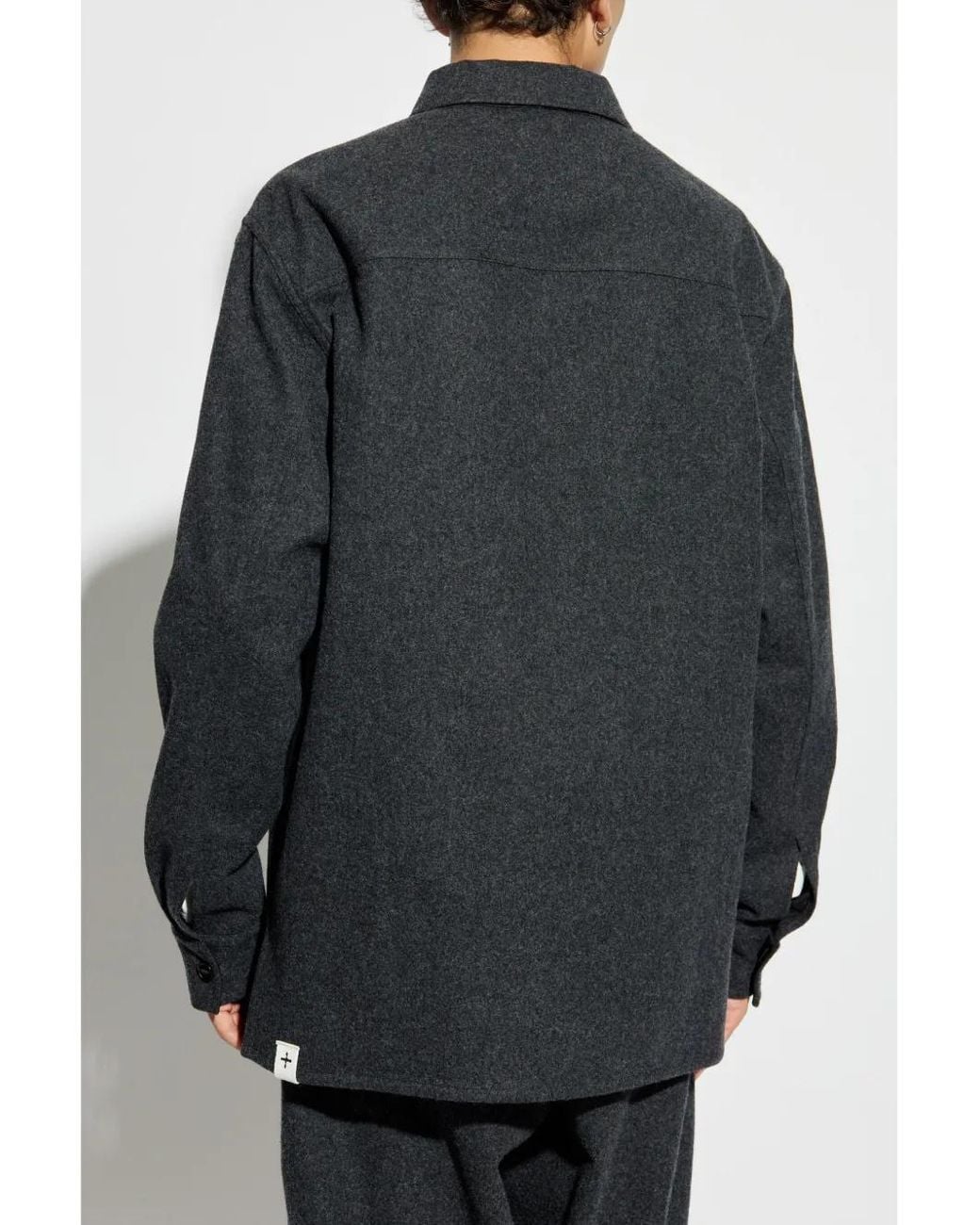 Jil Sander Gray Virgin-Wool Shirt for men