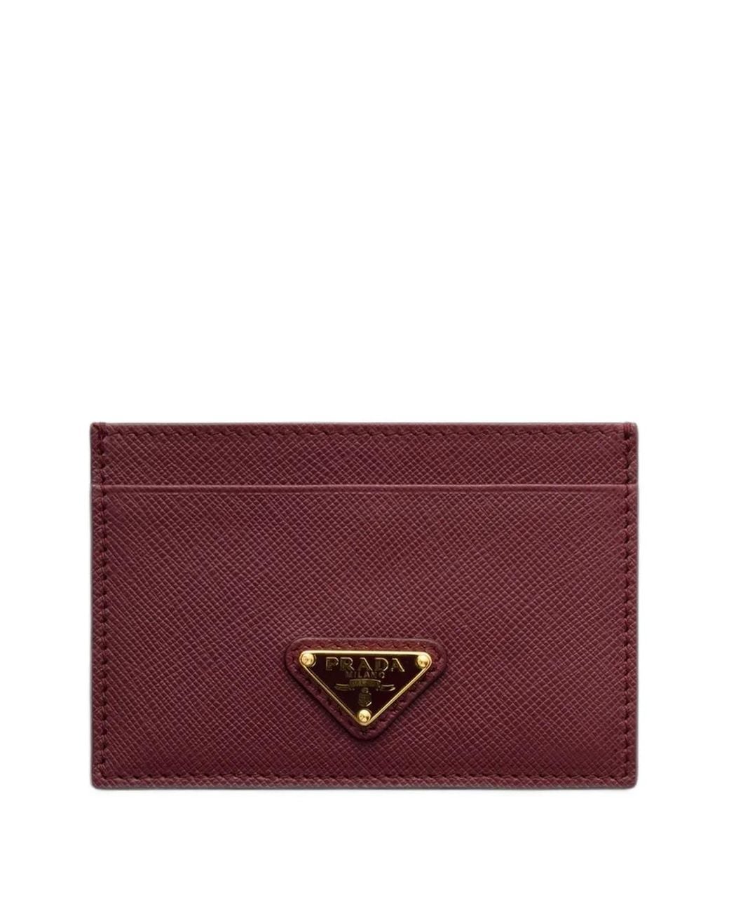 Prada Purple Saffiano-Leather Card Holder