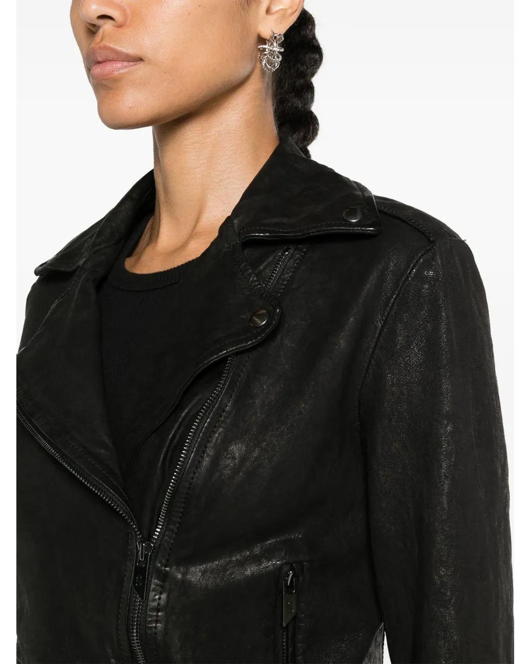 Salvatore Santoro Black Leather Biker Jacket